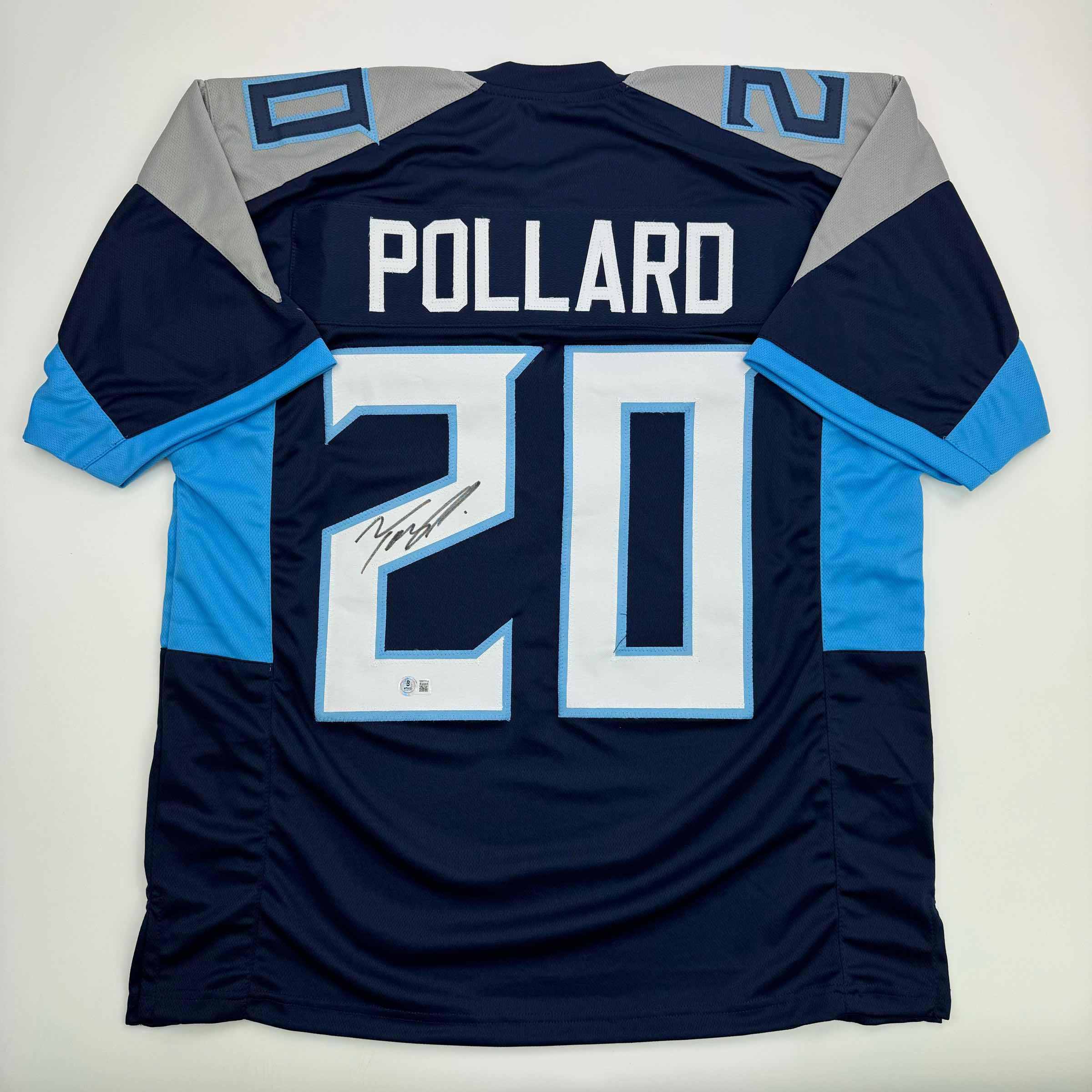 autographed-signed-tony-pollard-tennessee-blue-football-jersey-beckett-bas-coa