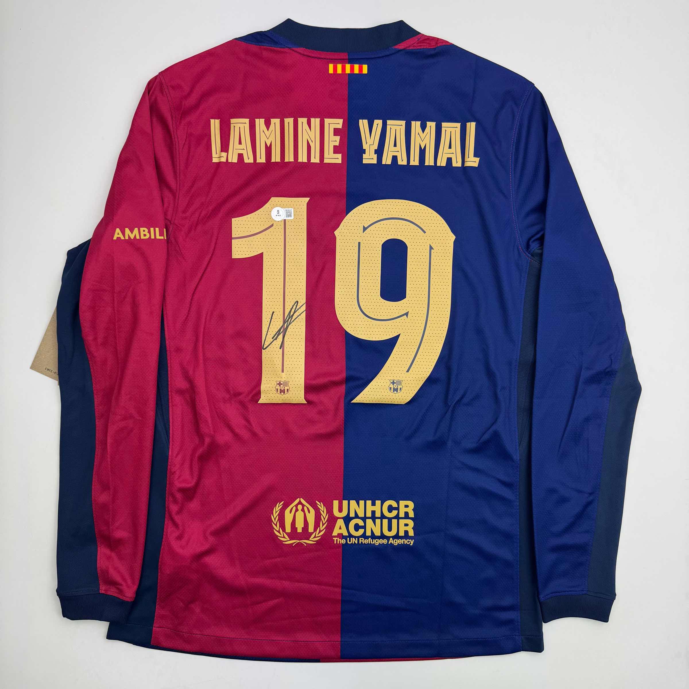 autographed-signed-lamine-yamal-fc-barcelona-blue-soccer-jersey-beckett-bas-coa