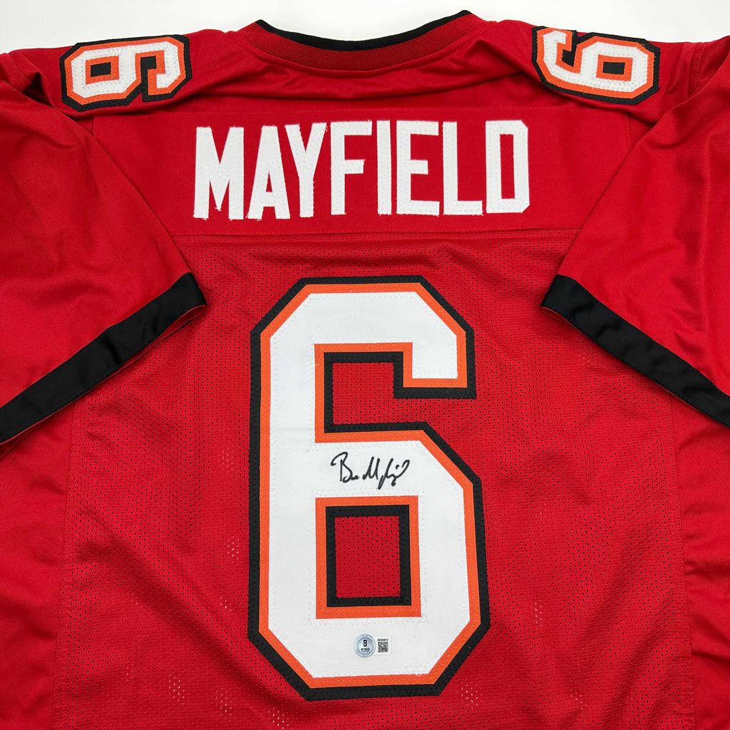 autographed-signed-baker-mayfield-tampa-bay-red-football-jersey-beckett-bas-coa
