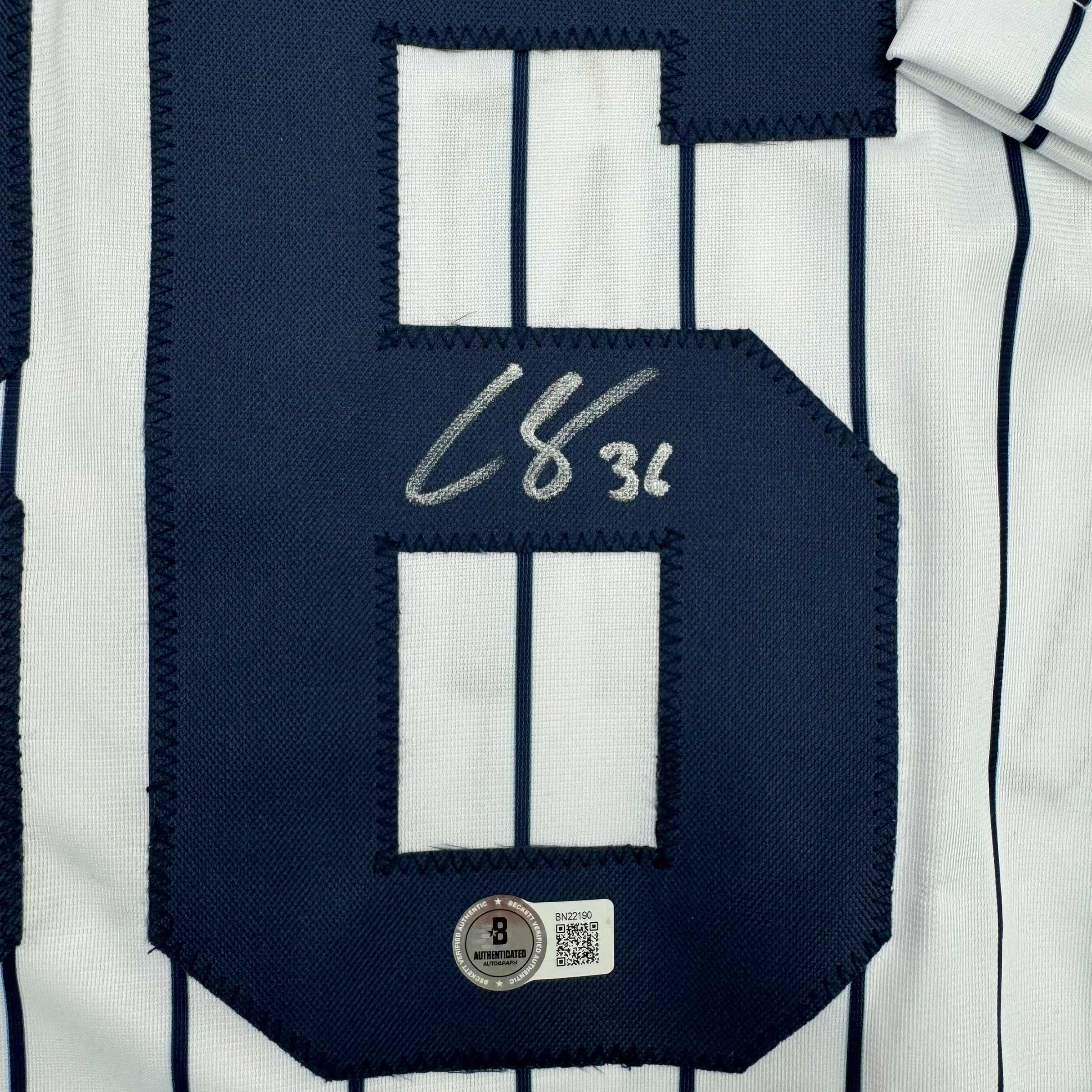 autographed-signed-clarke-schmidt-new-york-pinstripe-baseball-jersey-beckett-bas-coa