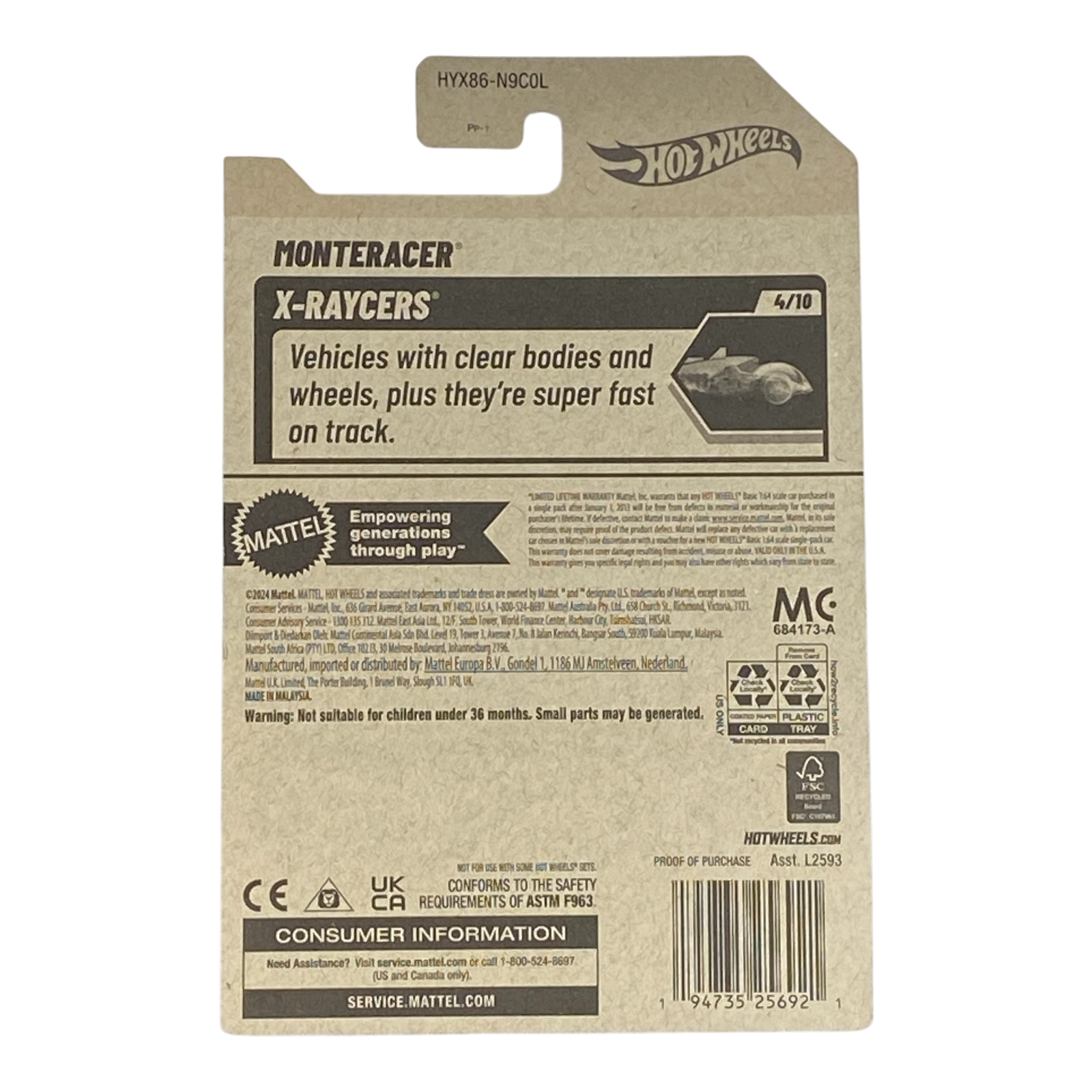 Hot Wheels Monteracer - X-Raycers Series 4/10
