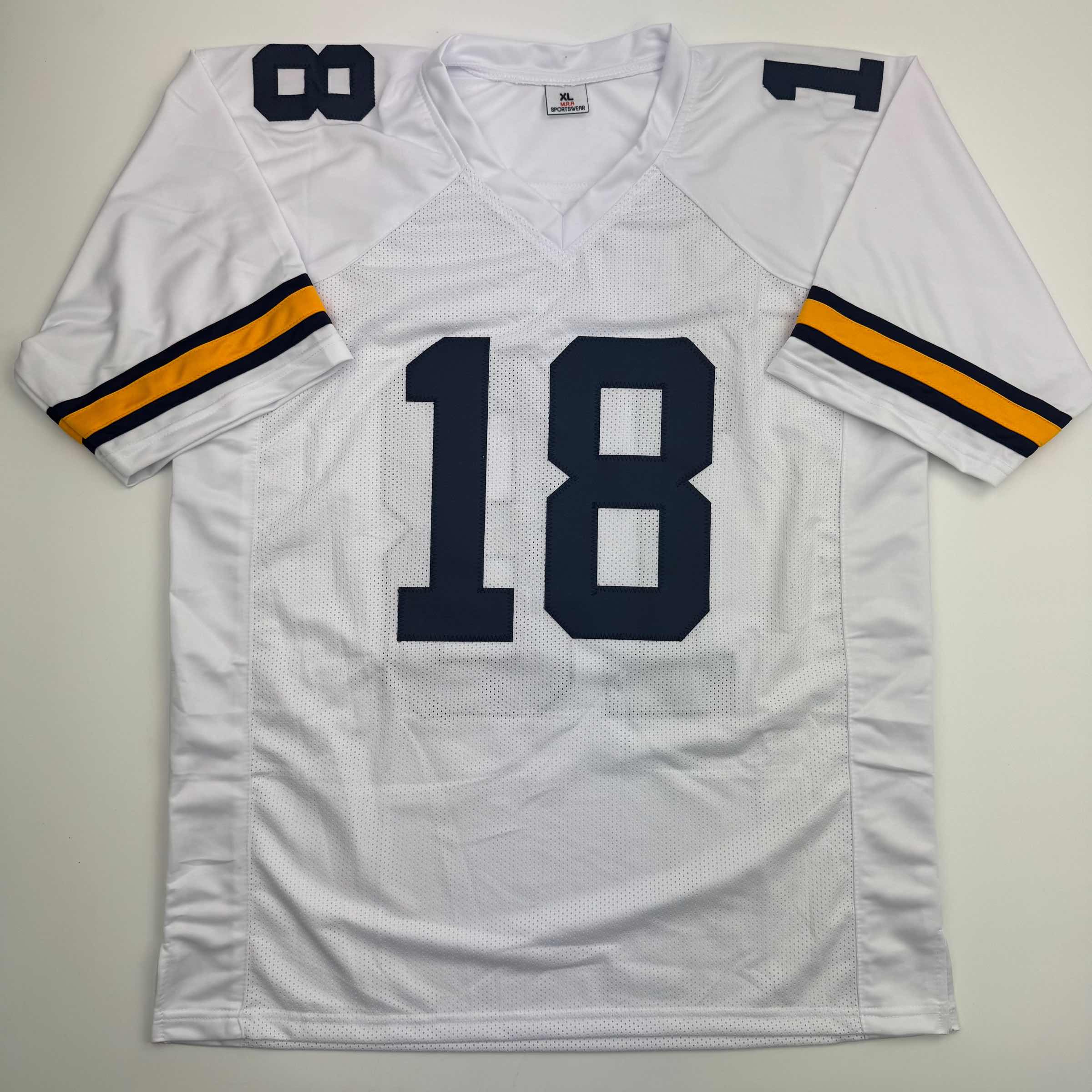 autographed-signed-colston-loveland-michigan-white-college-football-jersey-beckett-bas-coa