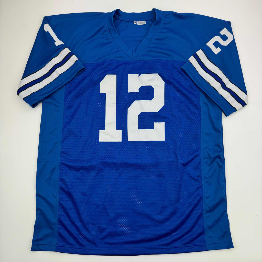autographed-signed-roger-staubach-dallas-blue-football-jersey-beckett-bas-coa-1