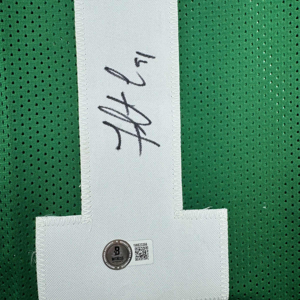 autographed-signed-fletcher-cox-philadelphia-kelly-green-football-jersey-beckett-bas-coa