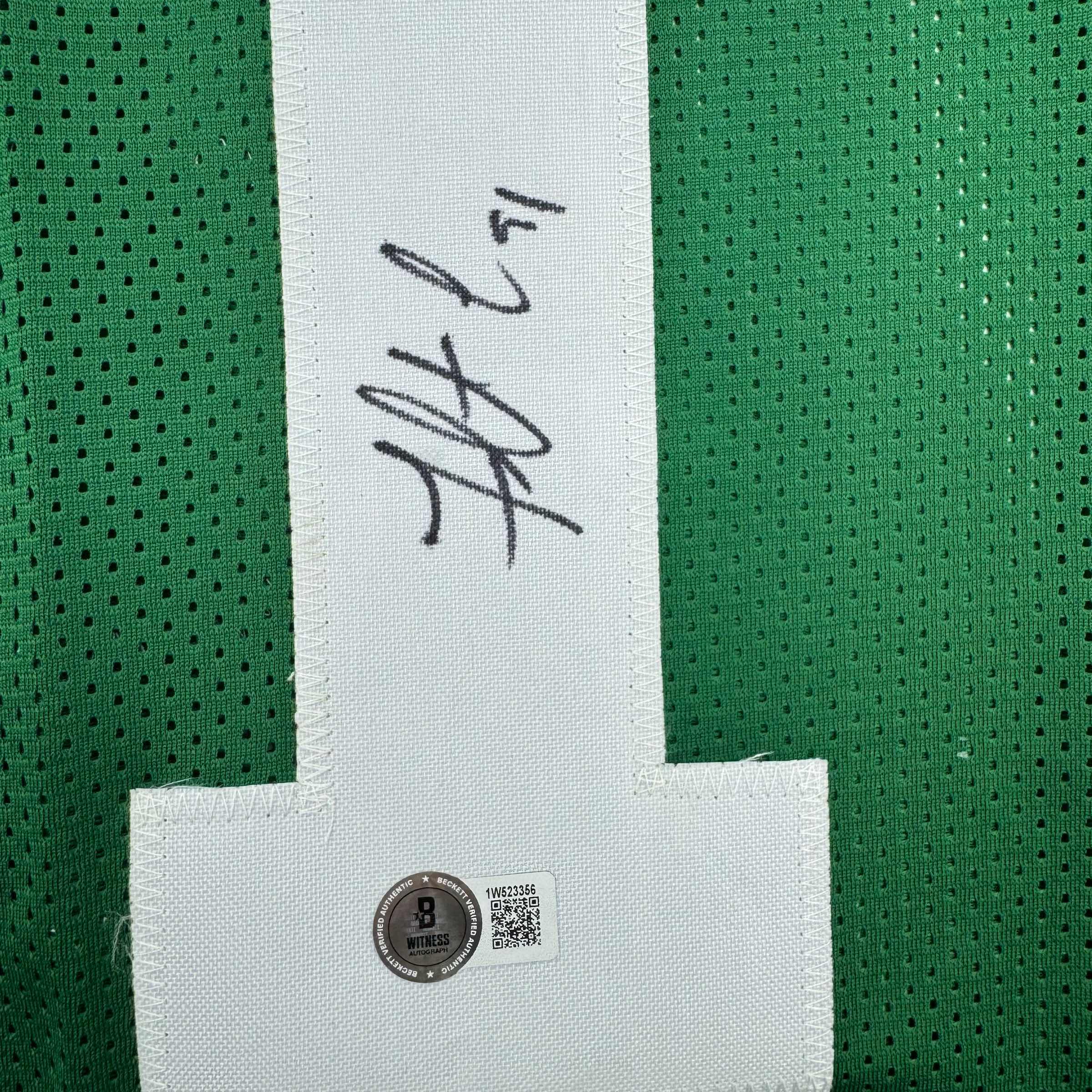 autographed-signed-fletcher-cox-philadelphia-kelly-green-football-jersey-beckett-bas-coa