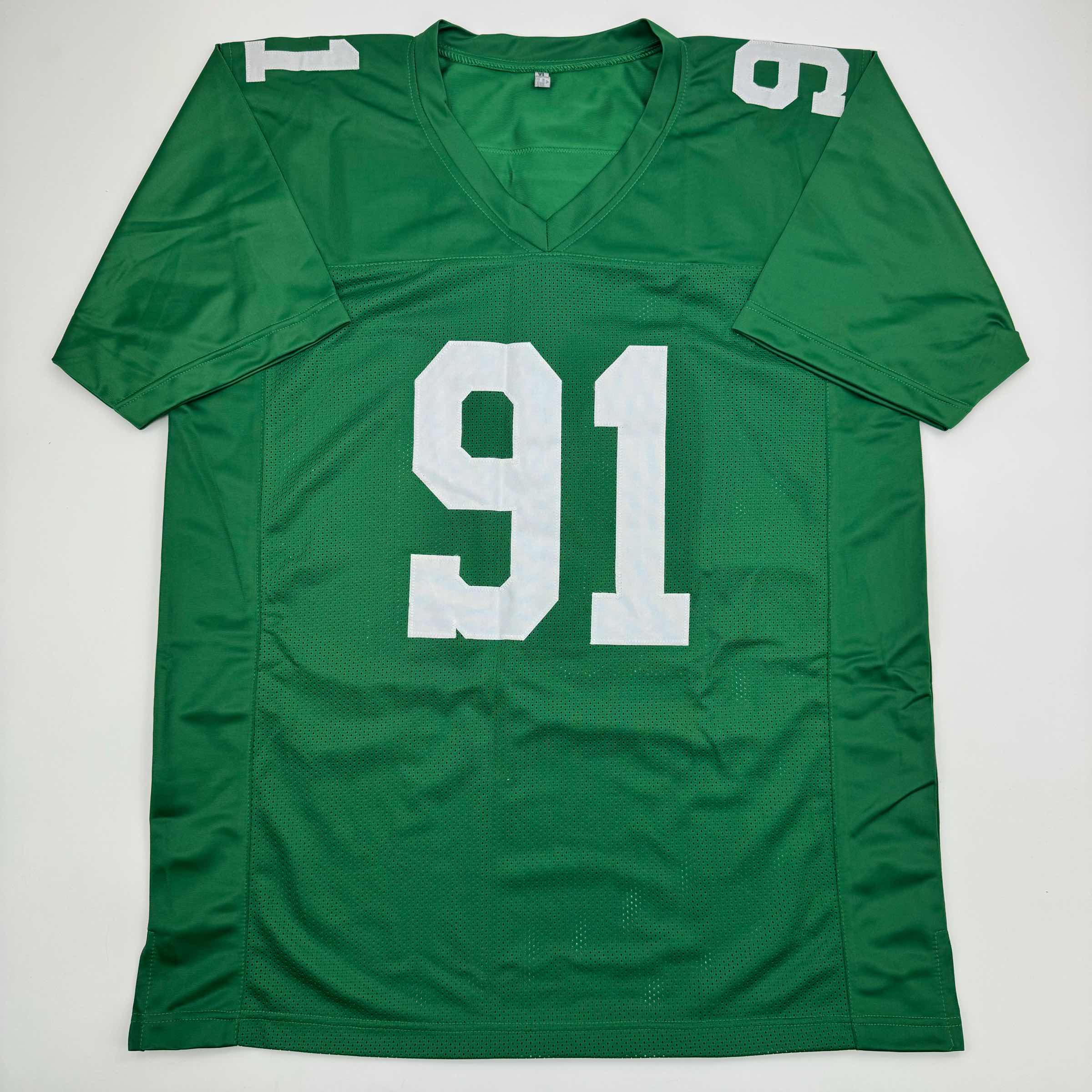 autographed-signed-fletcher-cox-philadelphia-kelly-green-football-jersey-beckett-bas-coa