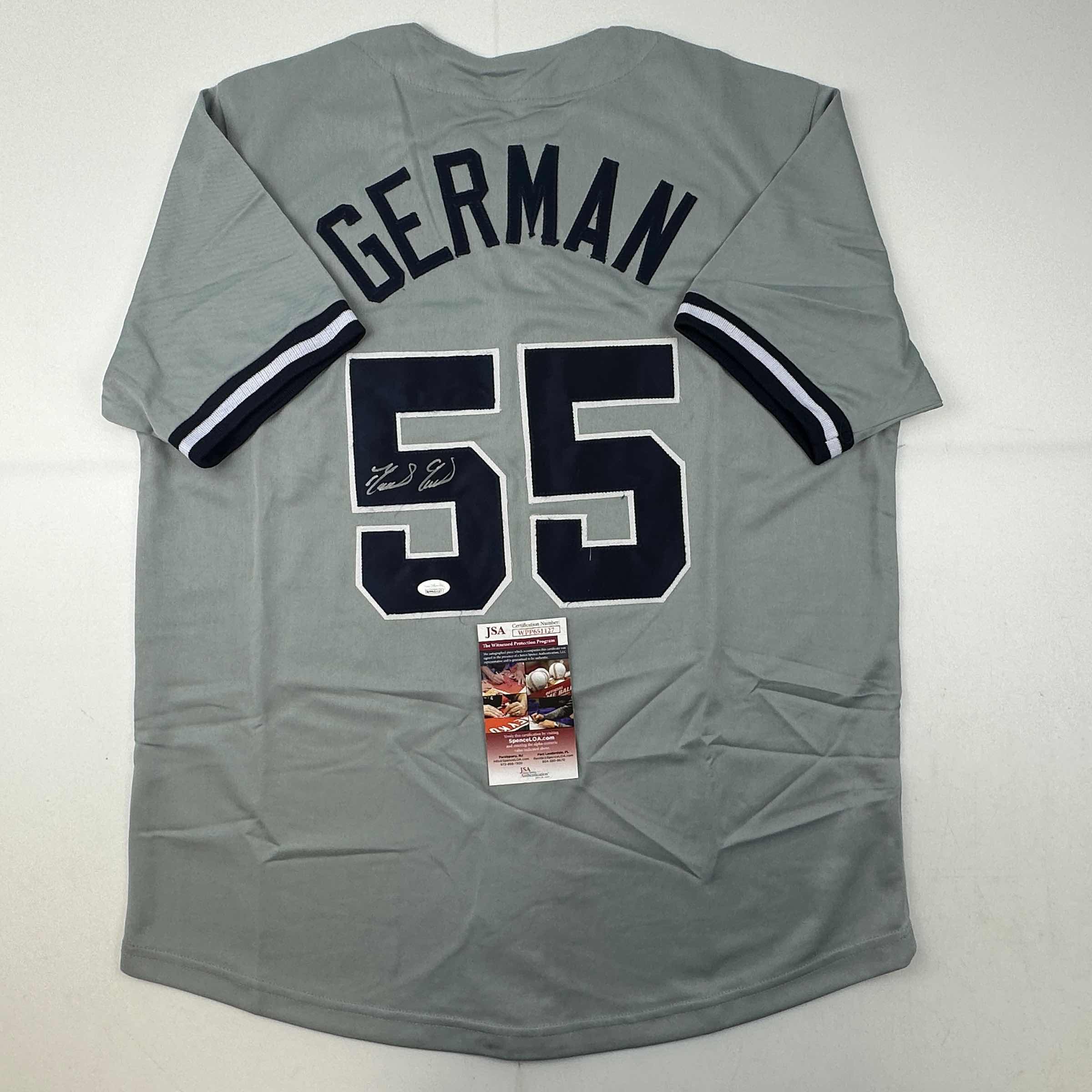 autographed-signed-domingo-german-new-york-grey-baseball-jersey-jsa-coa