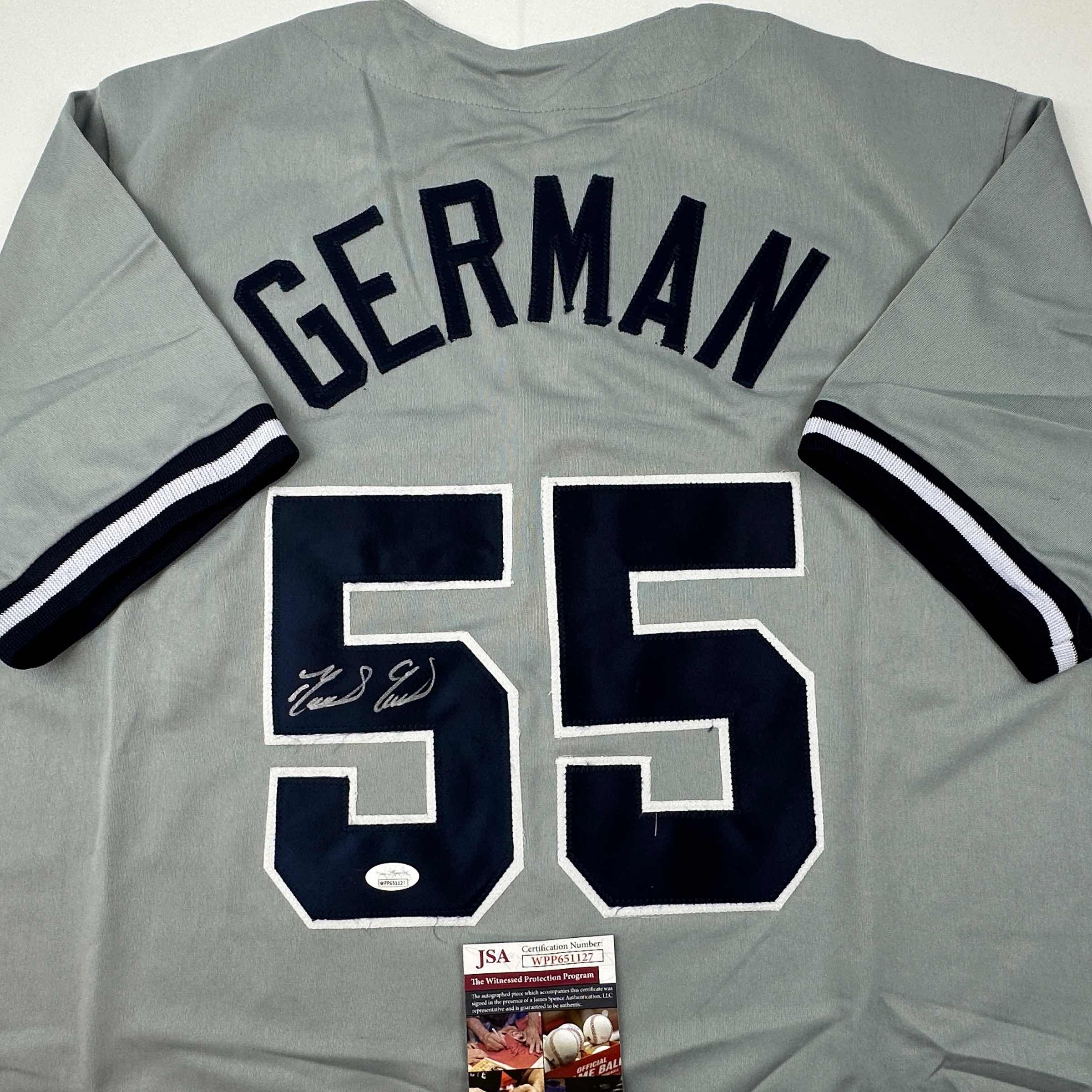 autographed-signed-domingo-german-new-york-grey-baseball-jersey-jsa-coa