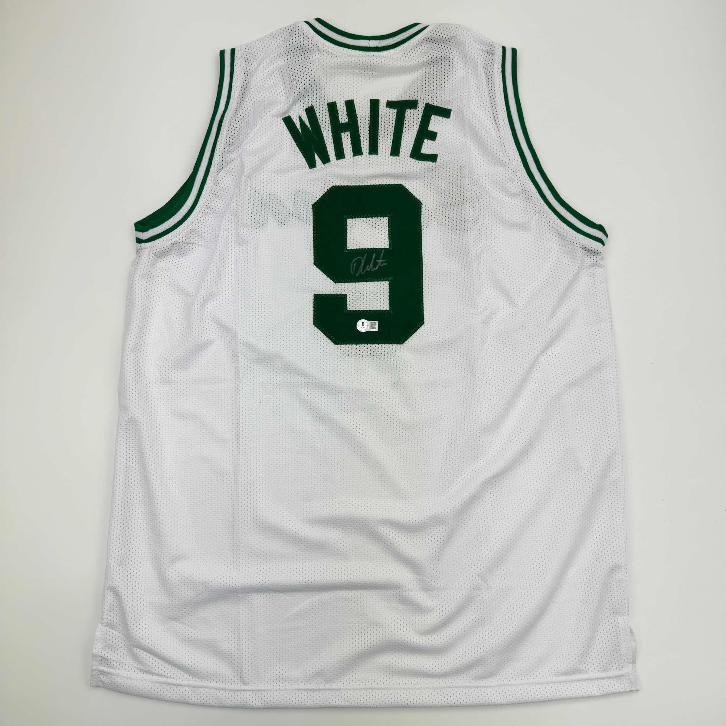 autographed-signed-derrick-white-boston-white-basketball-jersey-beckett-bas-coa