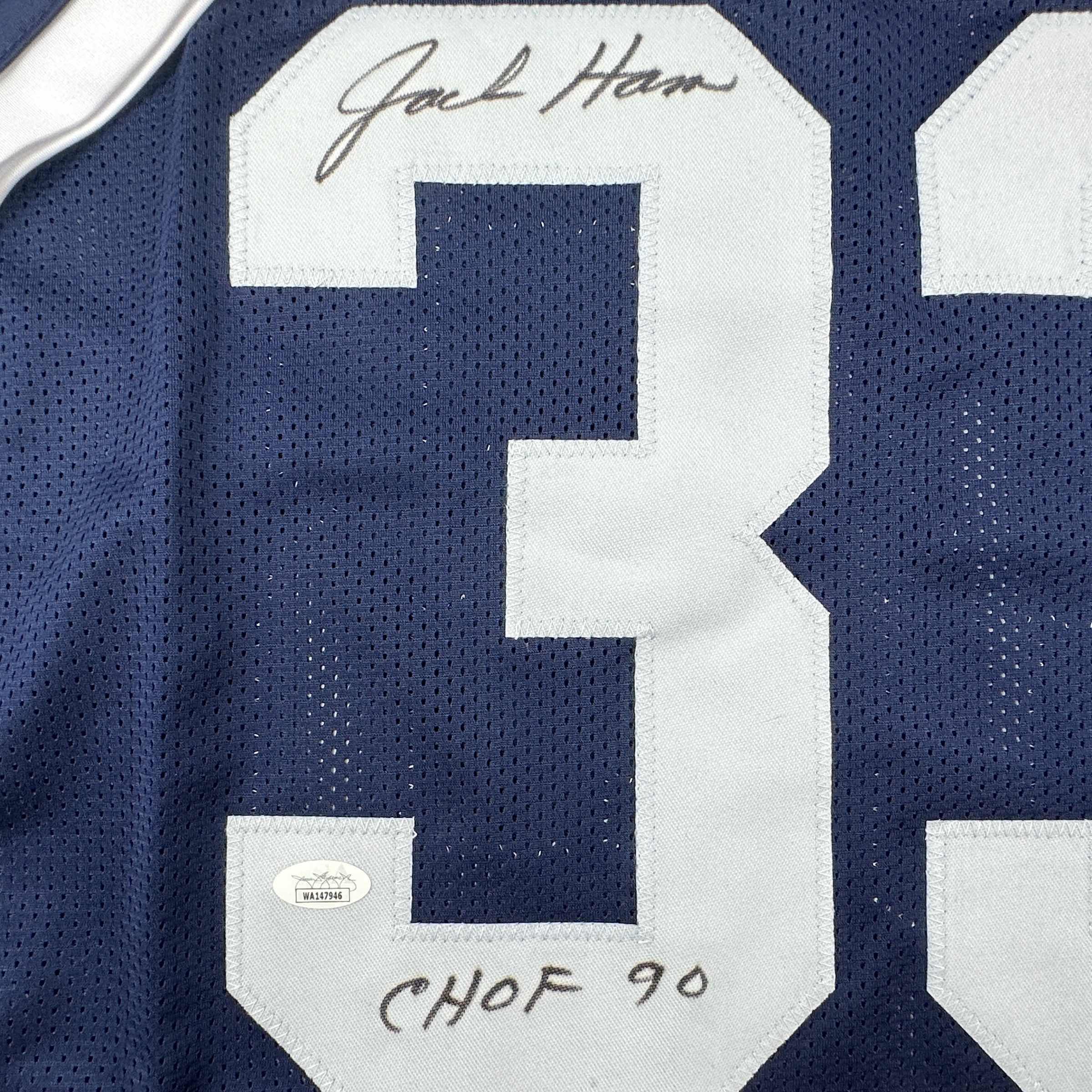 autographed-signed-jack-ham-chof-90-penn-state-blue-college-football-jersey-jsa-coa
