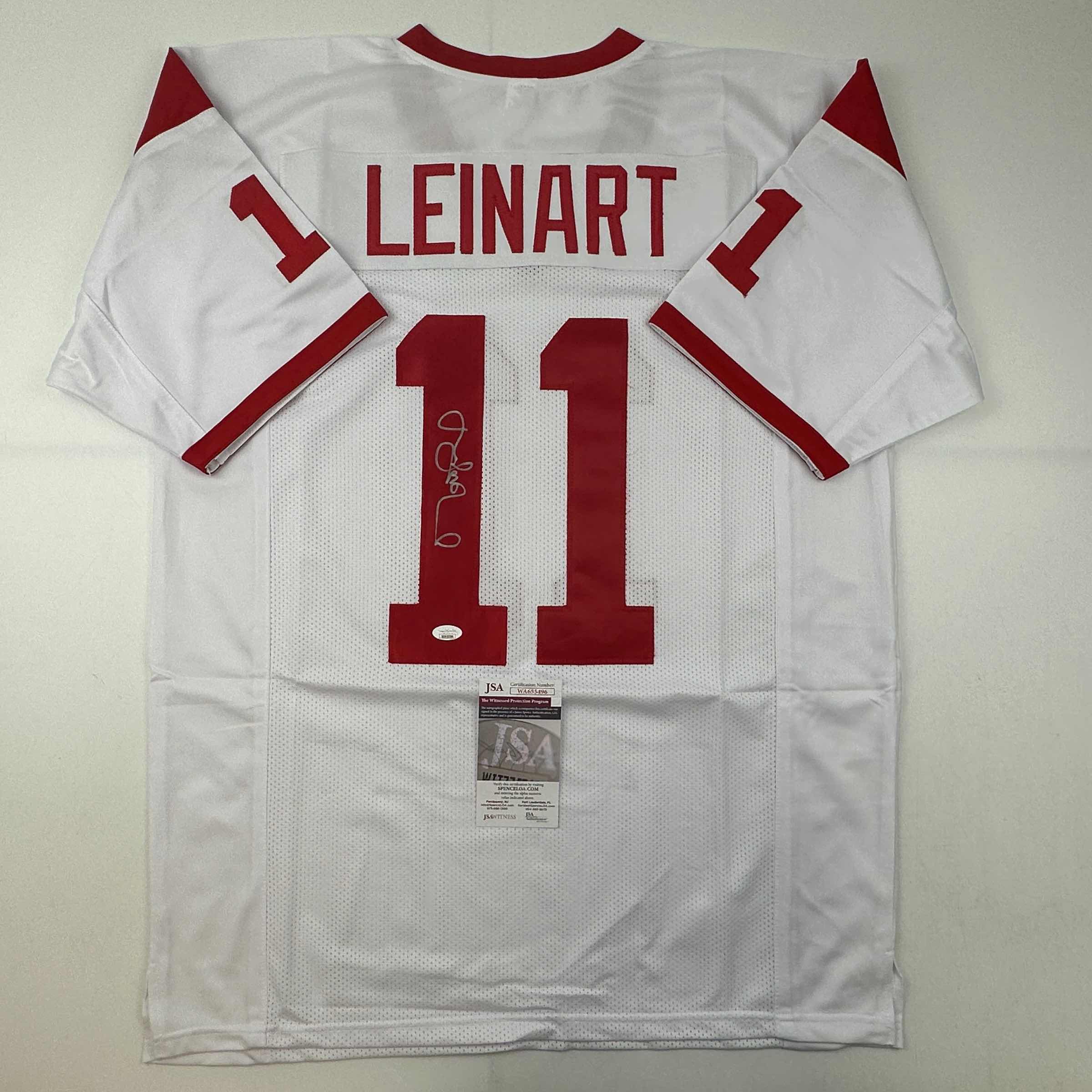 autographed-signed-matt-leinart-usc-white-football-jersey-jsa-coa