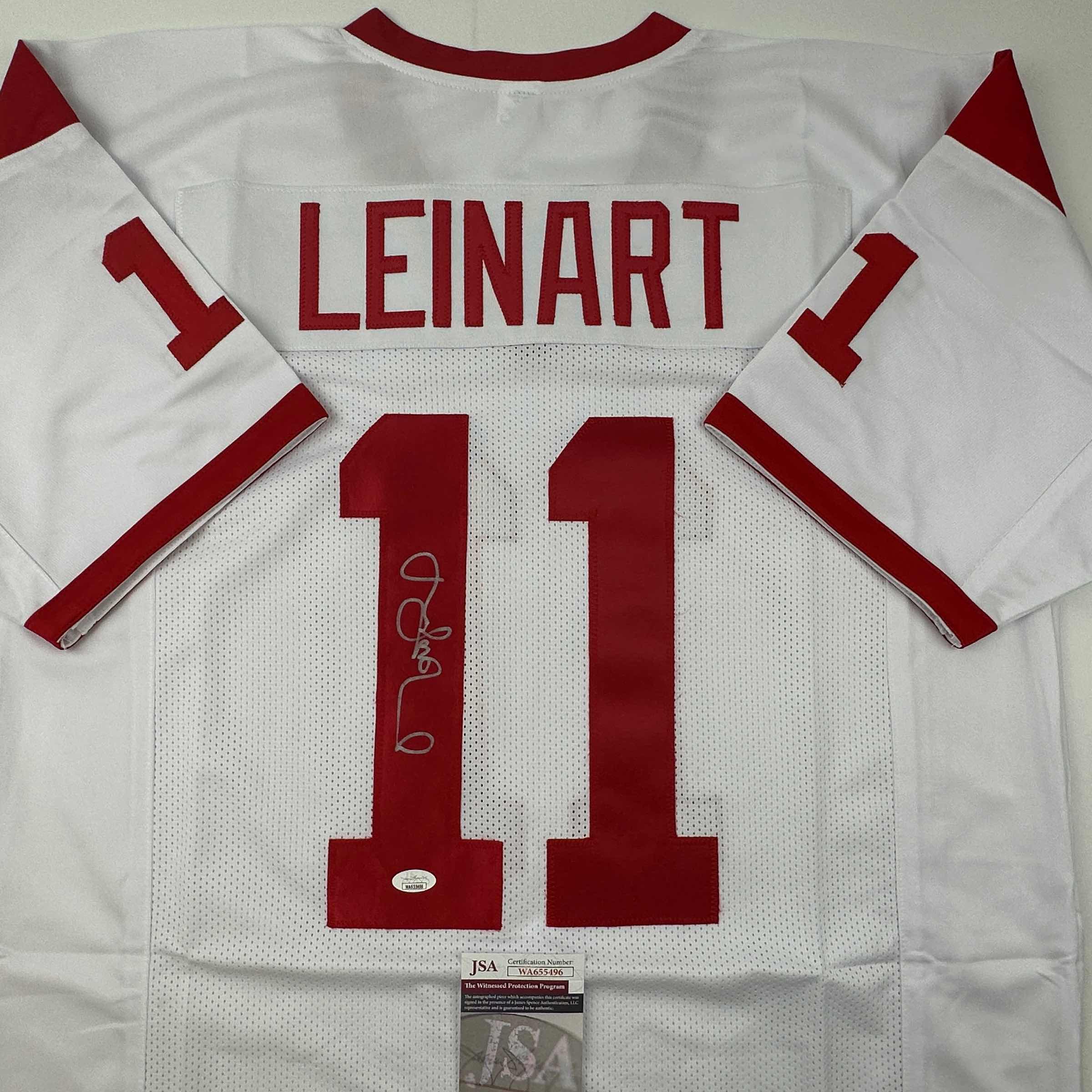 autographed-signed-matt-leinart-usc-white-football-jersey-jsa-coa