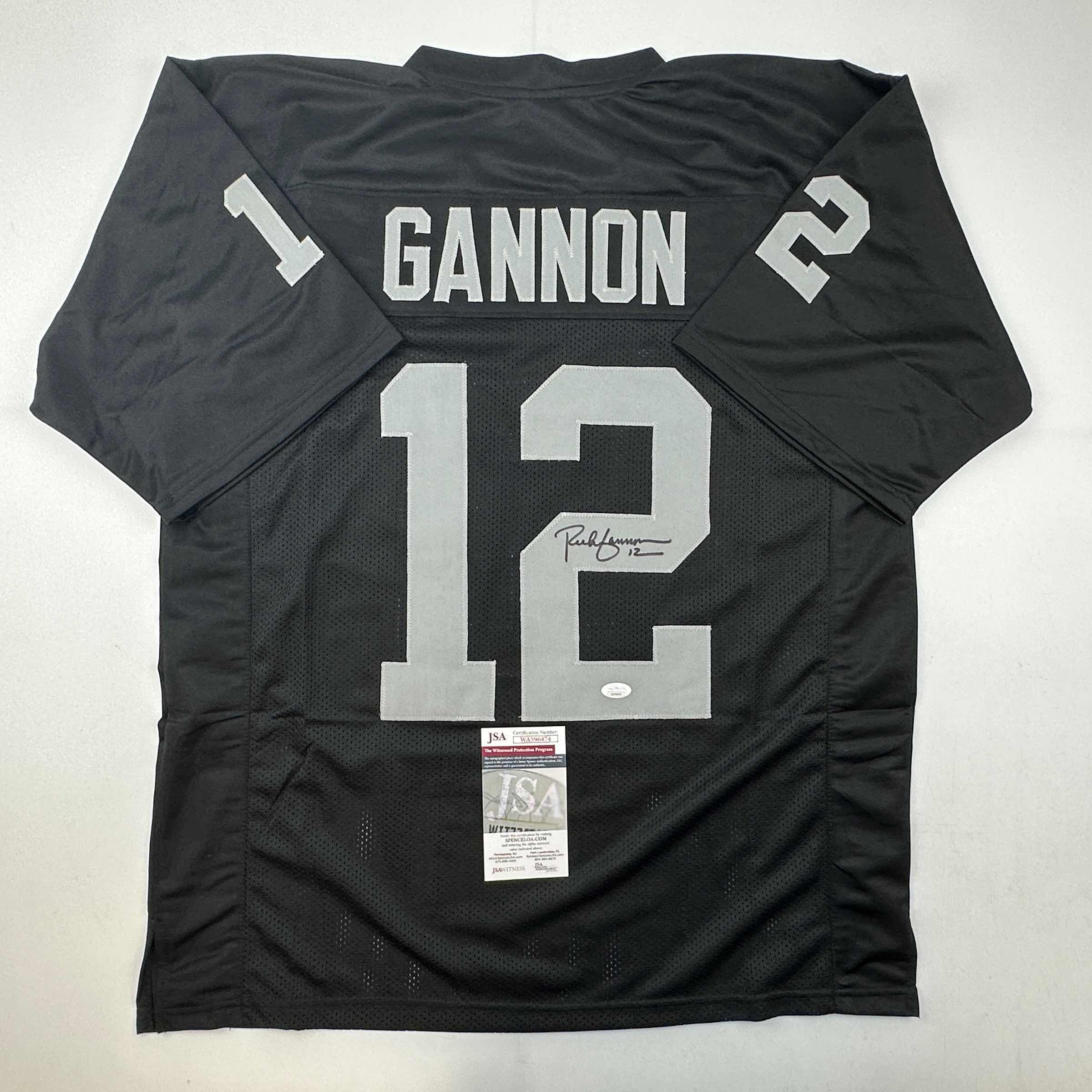 autographed-signed-rich-gannon-oakland-las-vegas-black-football-jersey-jsa-coa