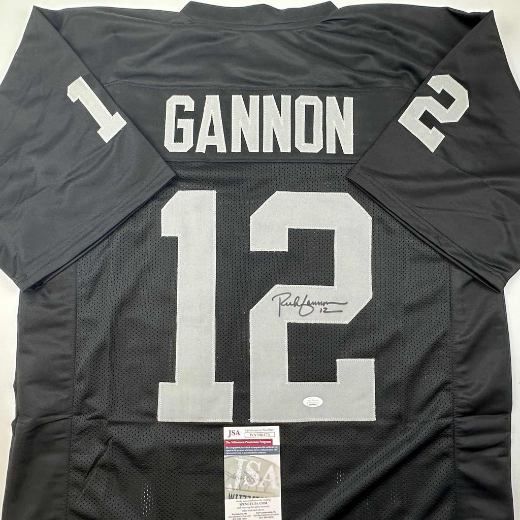 autographed-signed-rich-gannon-oakland-las-vegas-black-football-jersey-jsa-coa