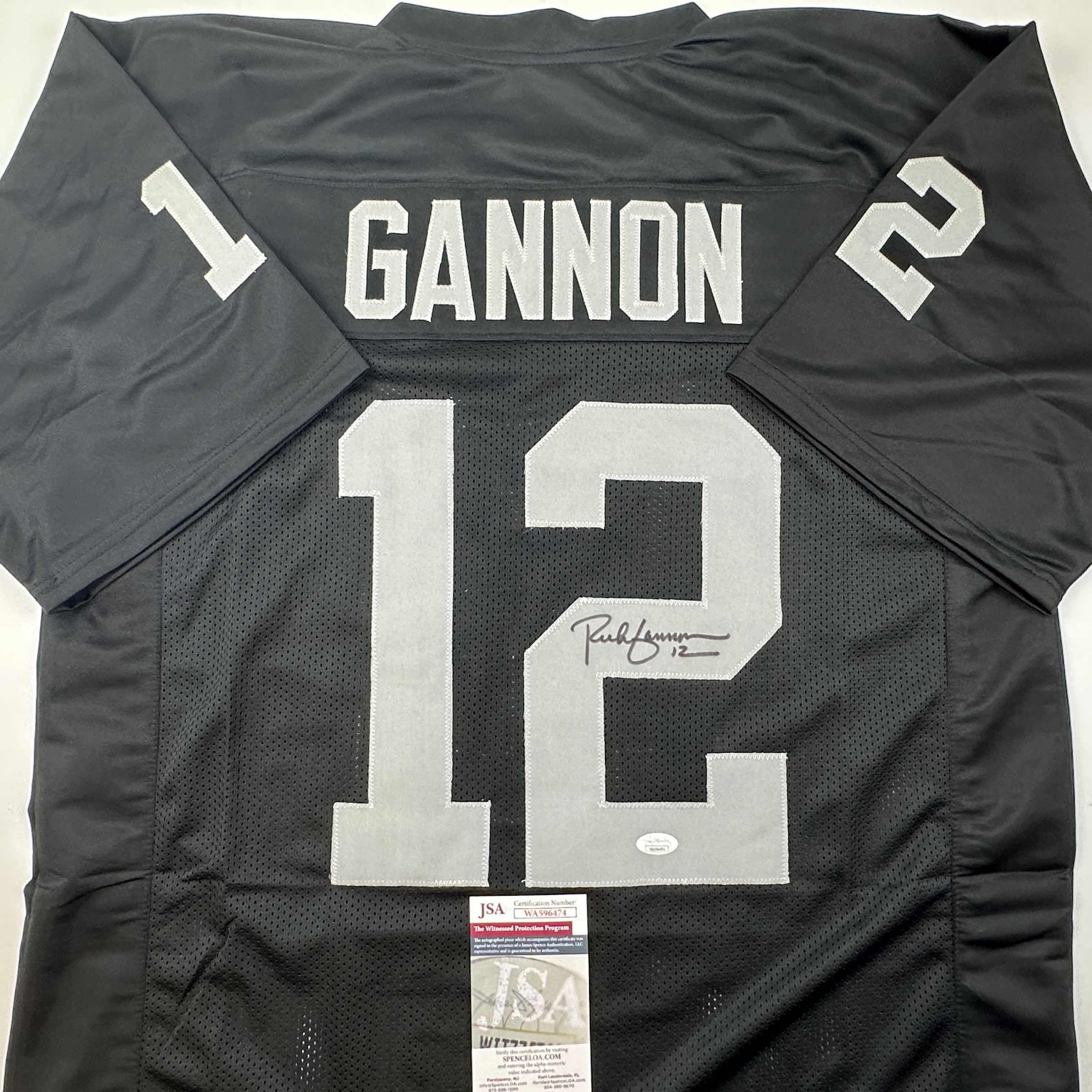 autographed-signed-rich-gannon-oakland-las-vegas-black-football-jersey-jsa-coa