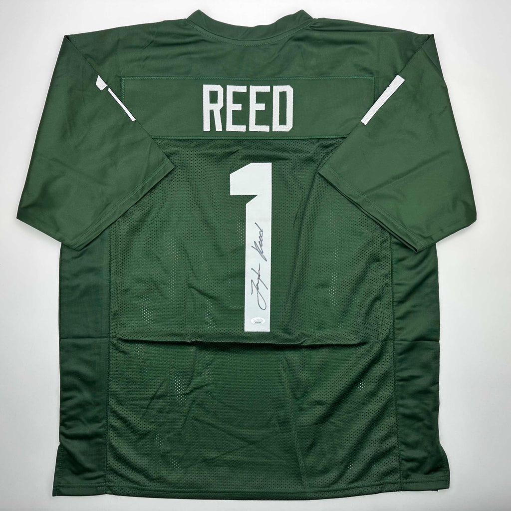 autographed-signed-jayden-reed-michigan-state-green-college-football-jersey-jsa-coa