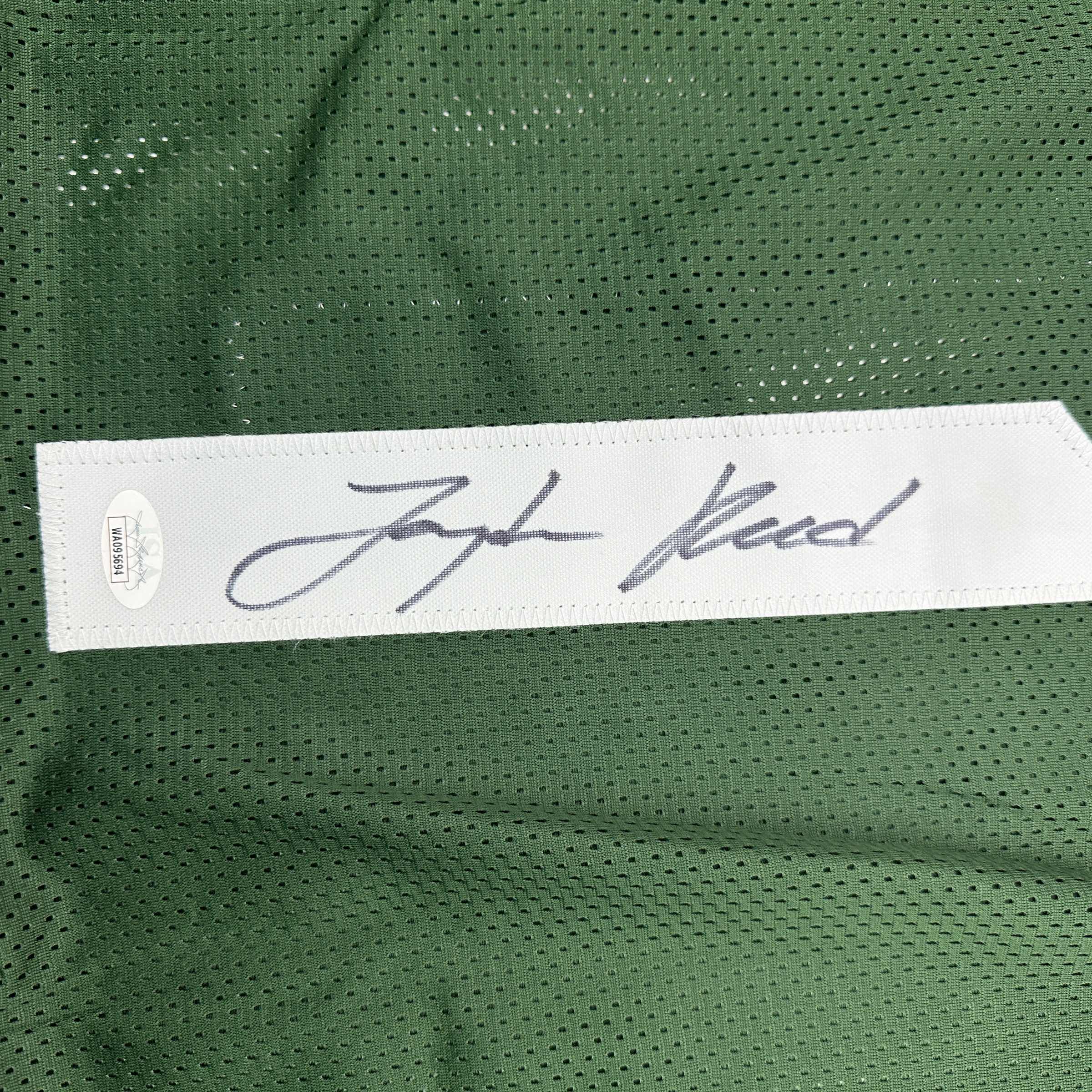 autographed-signed-jayden-reed-michigan-state-green-college-football-jersey-jsa-coa