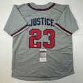 autographed-signed-david-justice-atlanta-grey-baseball-jersey-jsa-coa