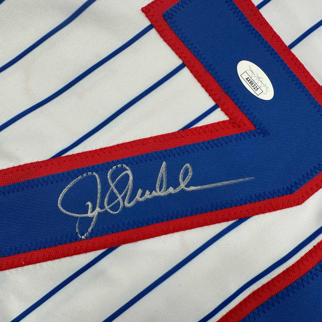 autographed-signed-joe-maddon-chicago-pinstripe-baseball-jersey-jsa-coa