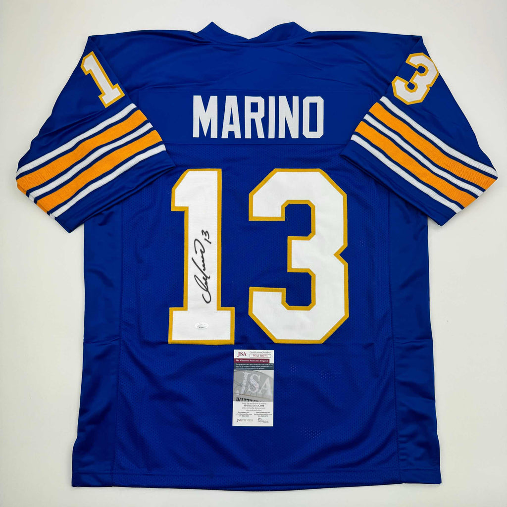 autographed-signed-dan-marino-pittsburgh-blue-college-football-jersey-jsa-coa