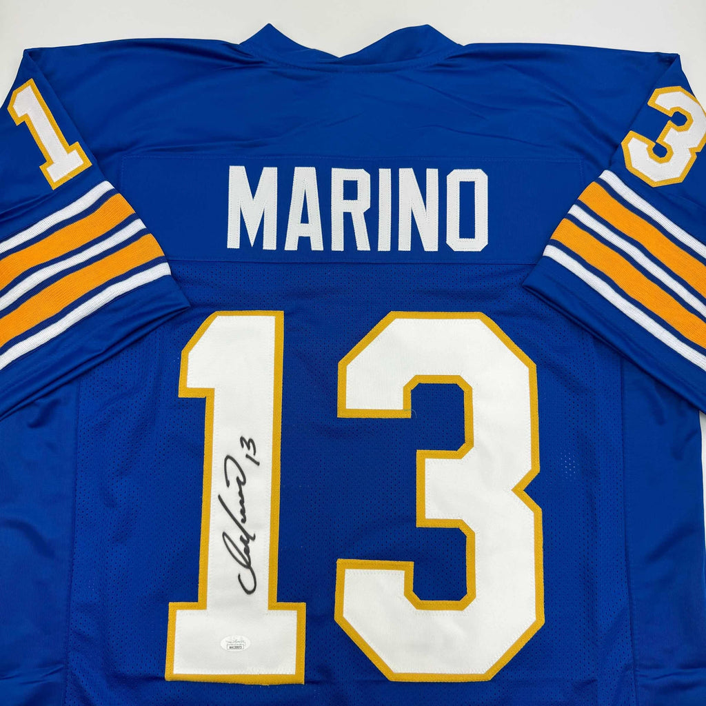 autographed-signed-dan-marino-pittsburgh-blue-college-football-jersey-jsa-coa