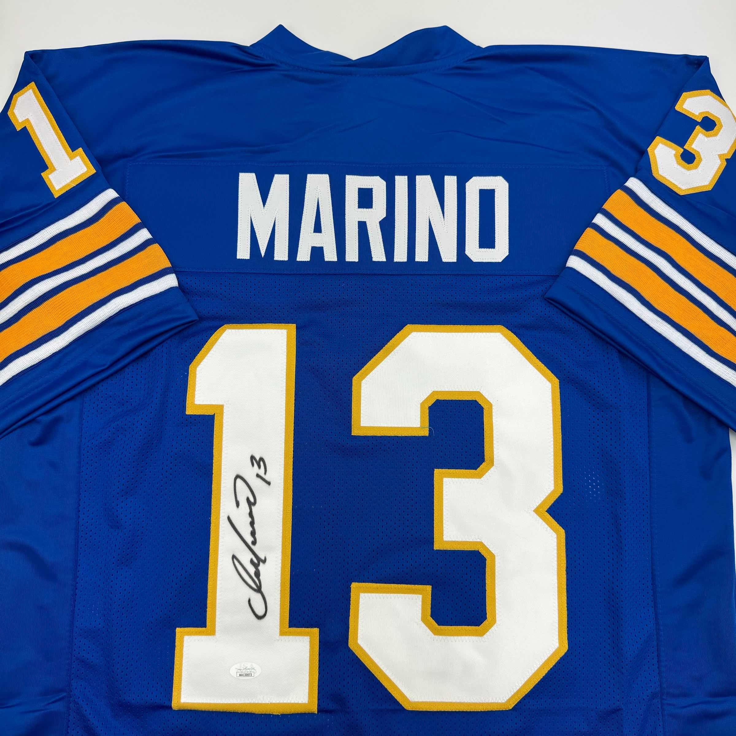 autographed-signed-dan-marino-pittsburgh-blue-college-football-jersey-jsa-coa