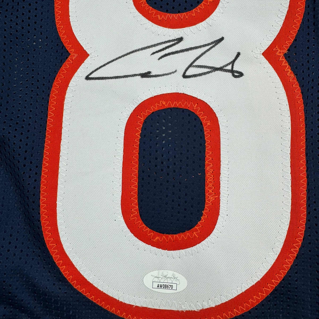 autographed-signed-cole-kmet-chicago-blue-football-jersey-jsa-coa
