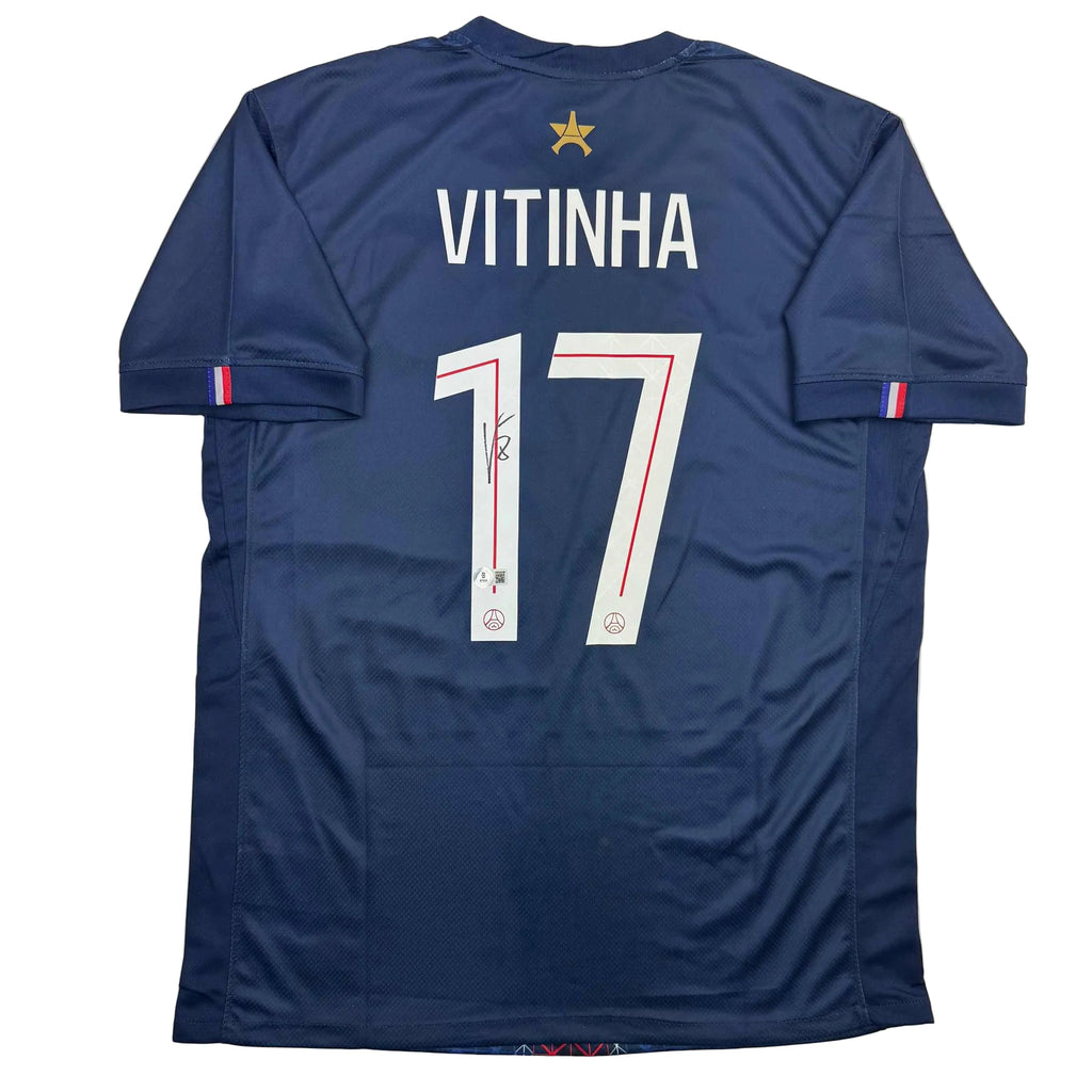 autographed-signed-vitinha-psg-paris-saint-germain-blue-soccer-futbol-jersey-beckett-bas-coa