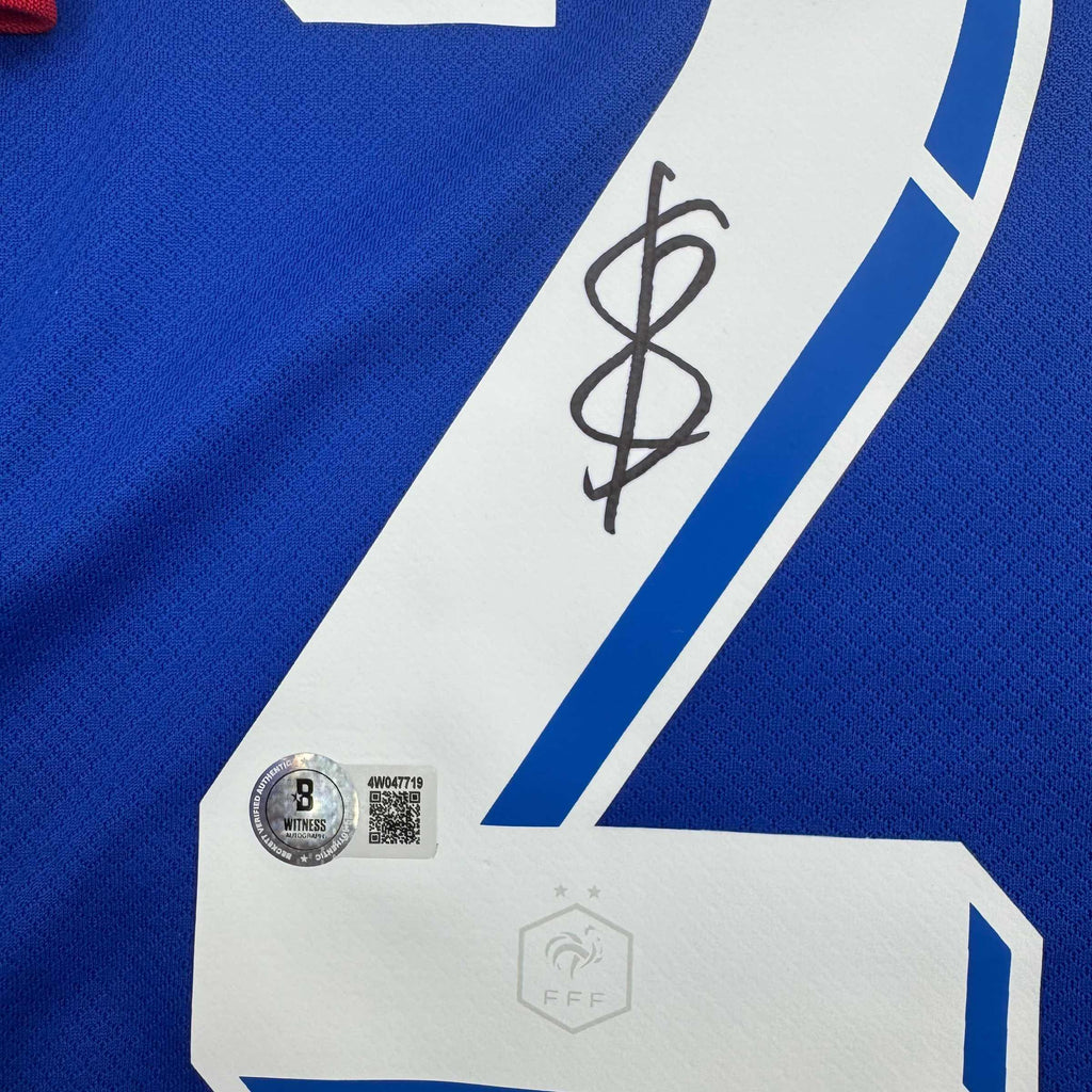autographed-signed-bradley-barcola-france-french-national-team-blue-soccer-jersey-beckett-bas-coa