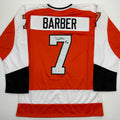 autographed-signed-bill-barber-hof-90-philadelphia-orange-hockey-jersey-beckett-bas-coa