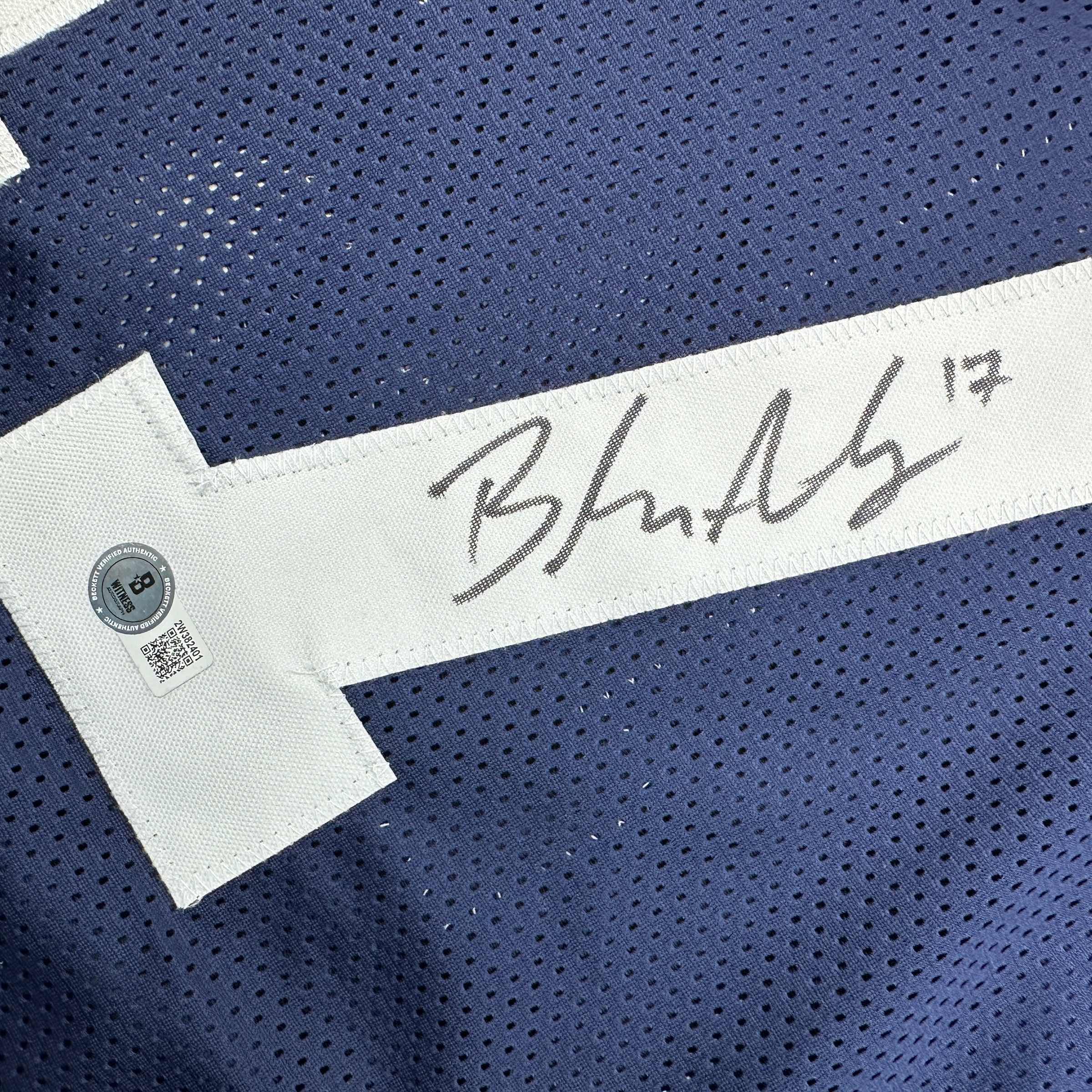 autographed-signed-brandon-aubrey-dallas-thanksgiving-day-football-jersey-beckett-bas-coa