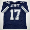autographed-signed-brandon-aubrey-dallas-blue-football-jersey-beckett-bas-coa