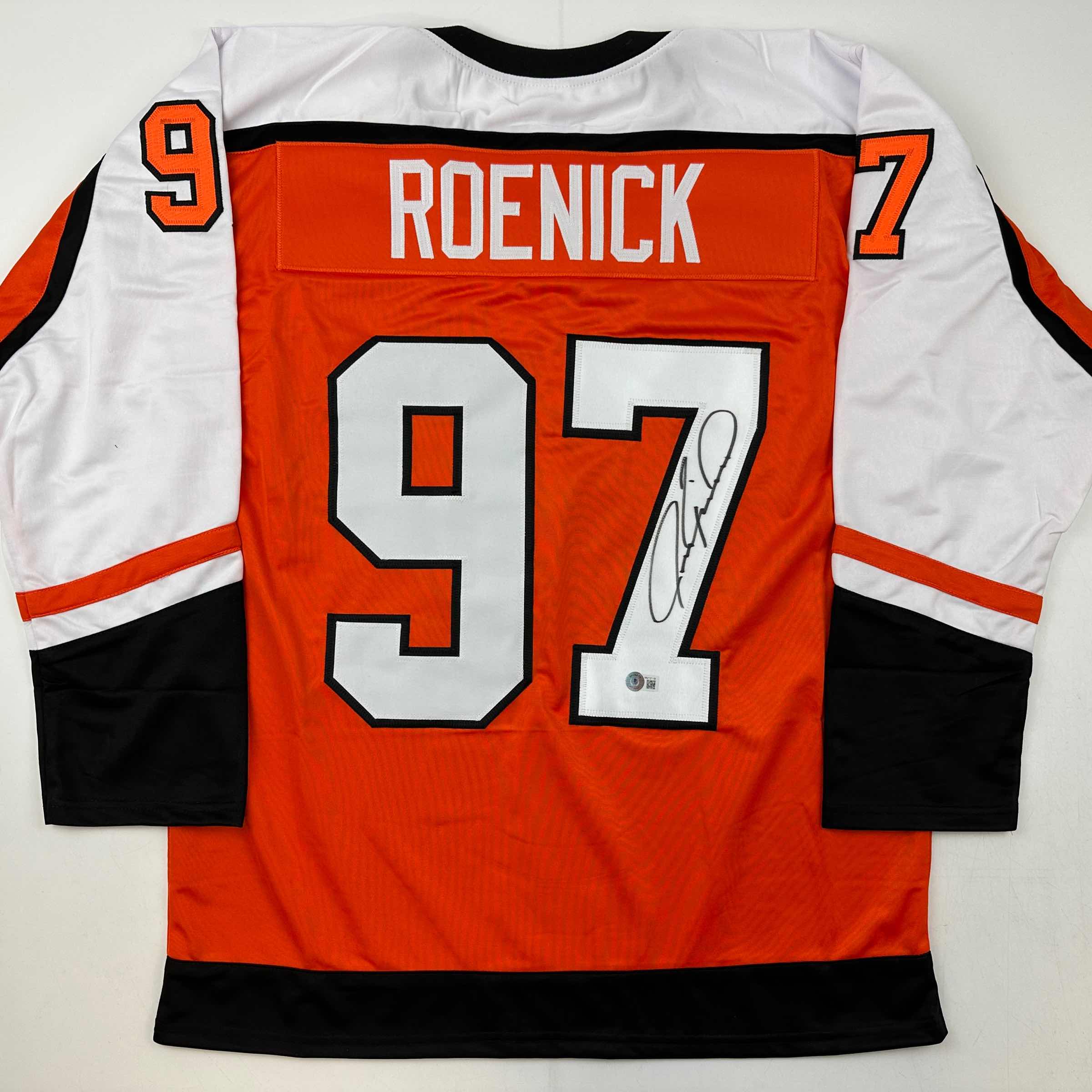 autographed-signed-jeremy-roenick-philadelphia-orange-hockey-jersey-beckett-bas-coa
