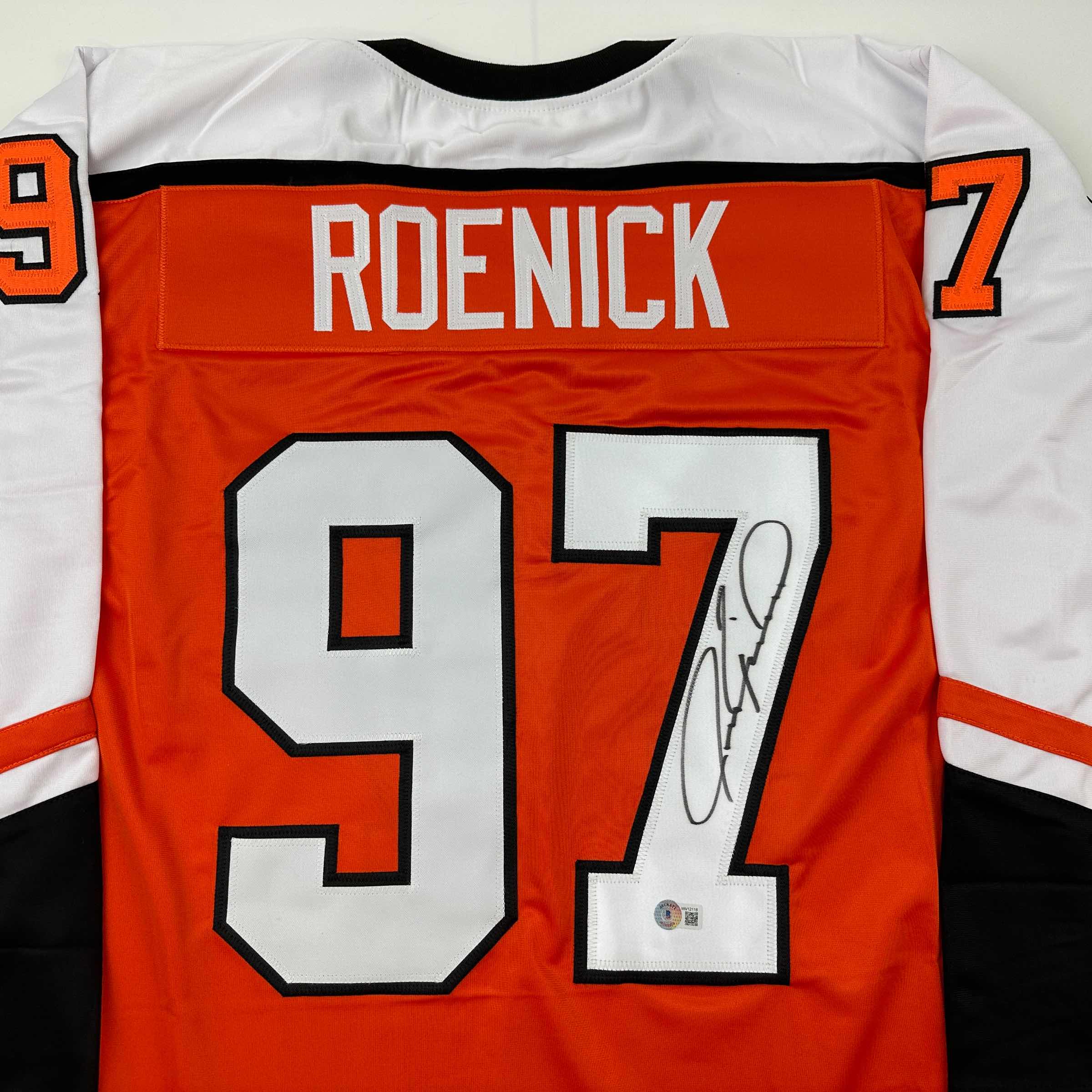 autographed-signed-jeremy-roenick-philadelphia-orange-hockey-jersey-beckett-bas-coa