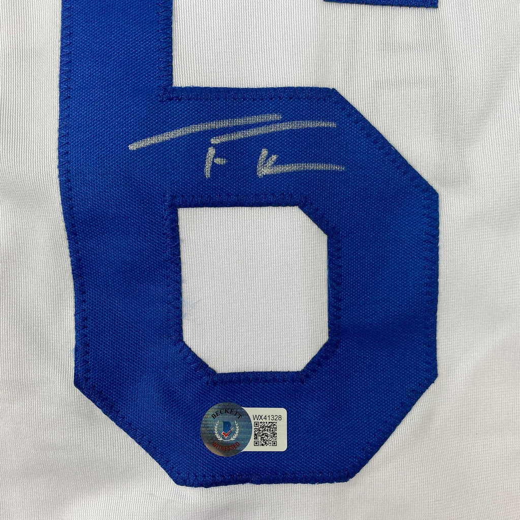 autographed-signed-trea-turner-los-angeles-la-white-baseball-jersey-beckett-bas-coa