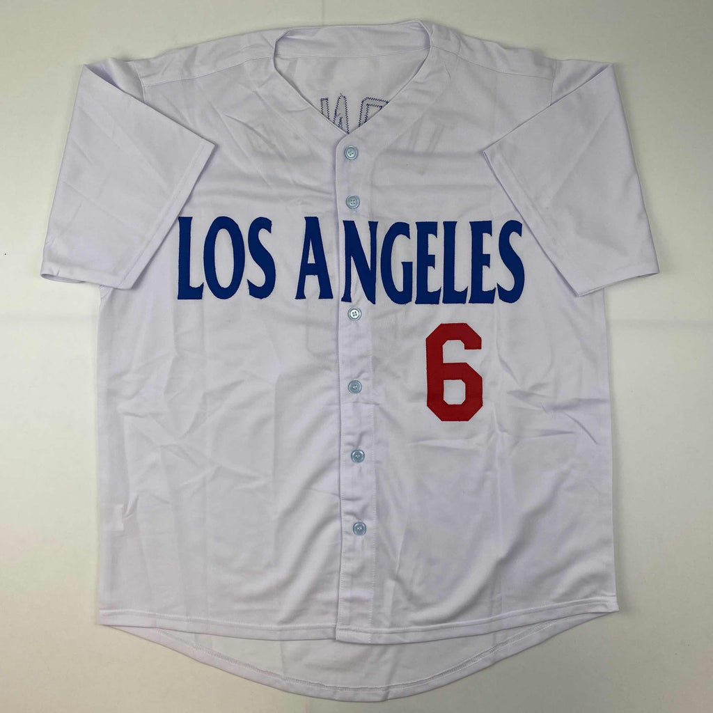 autographed-signed-trea-turner-los-angeles-la-white-baseball-jersey-beckett-bas-coa