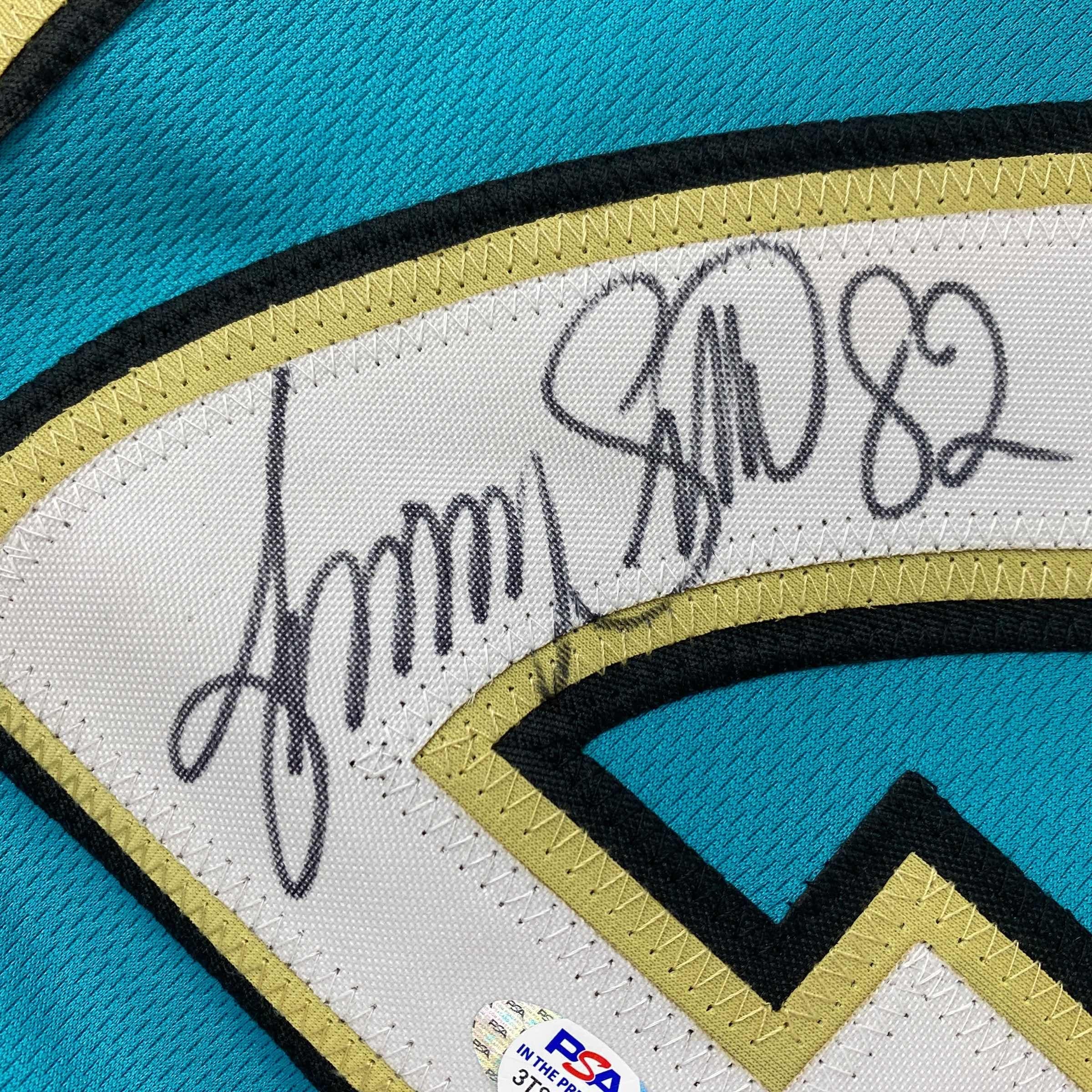 autographed-signed-jimmy-smith-jacksonville-teal-football-jersey-psa-dna-coa