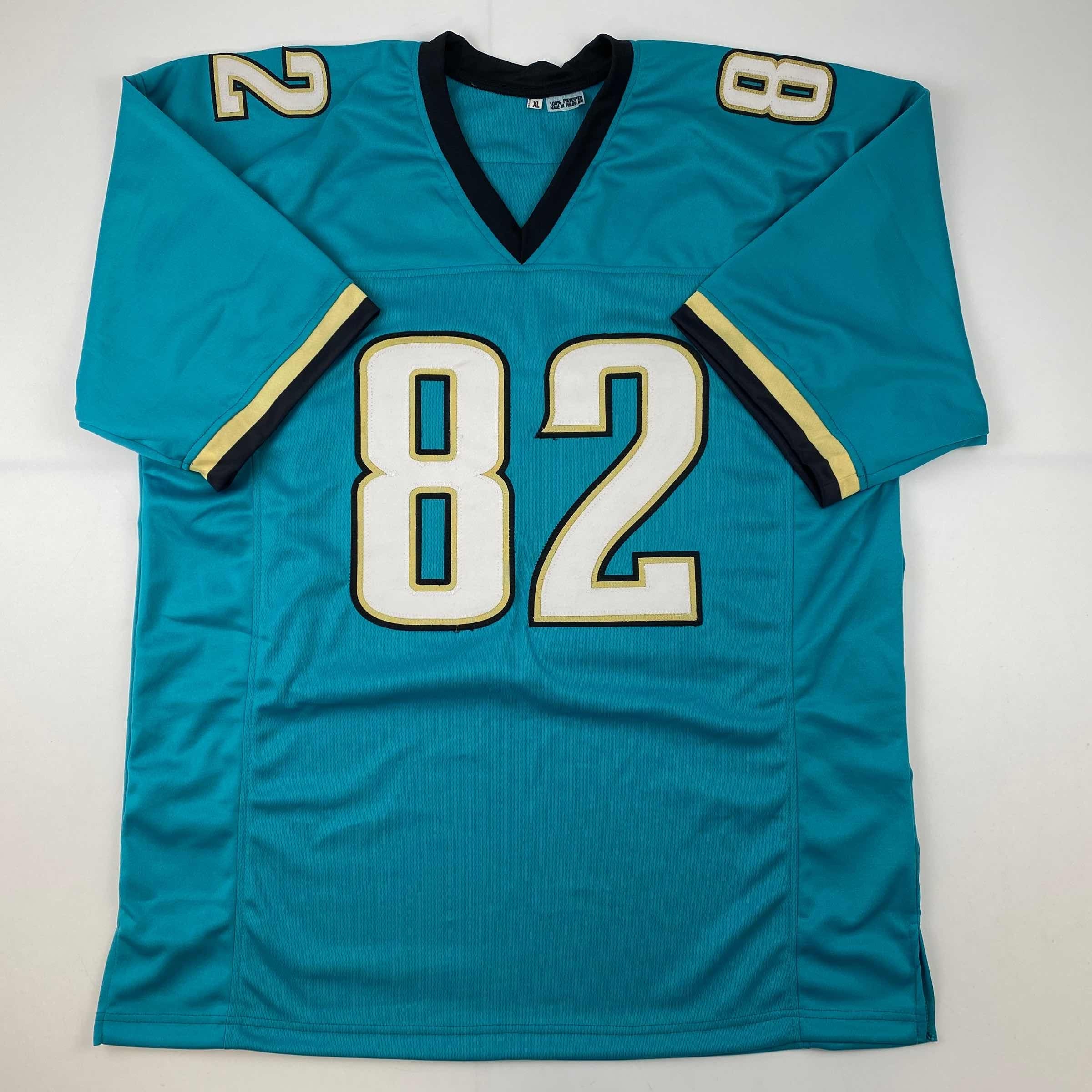 autographed-signed-jimmy-smith-jacksonville-teal-football-jersey-psa-dna-coa