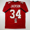 autographed-signed-dexter-jackson-tampa-bay-red-football-jersey-jsa-coa