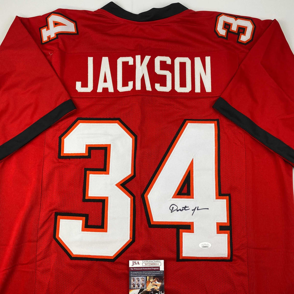 autographed-signed-dexter-jackson-tampa-bay-red-football-jersey-jsa-coa