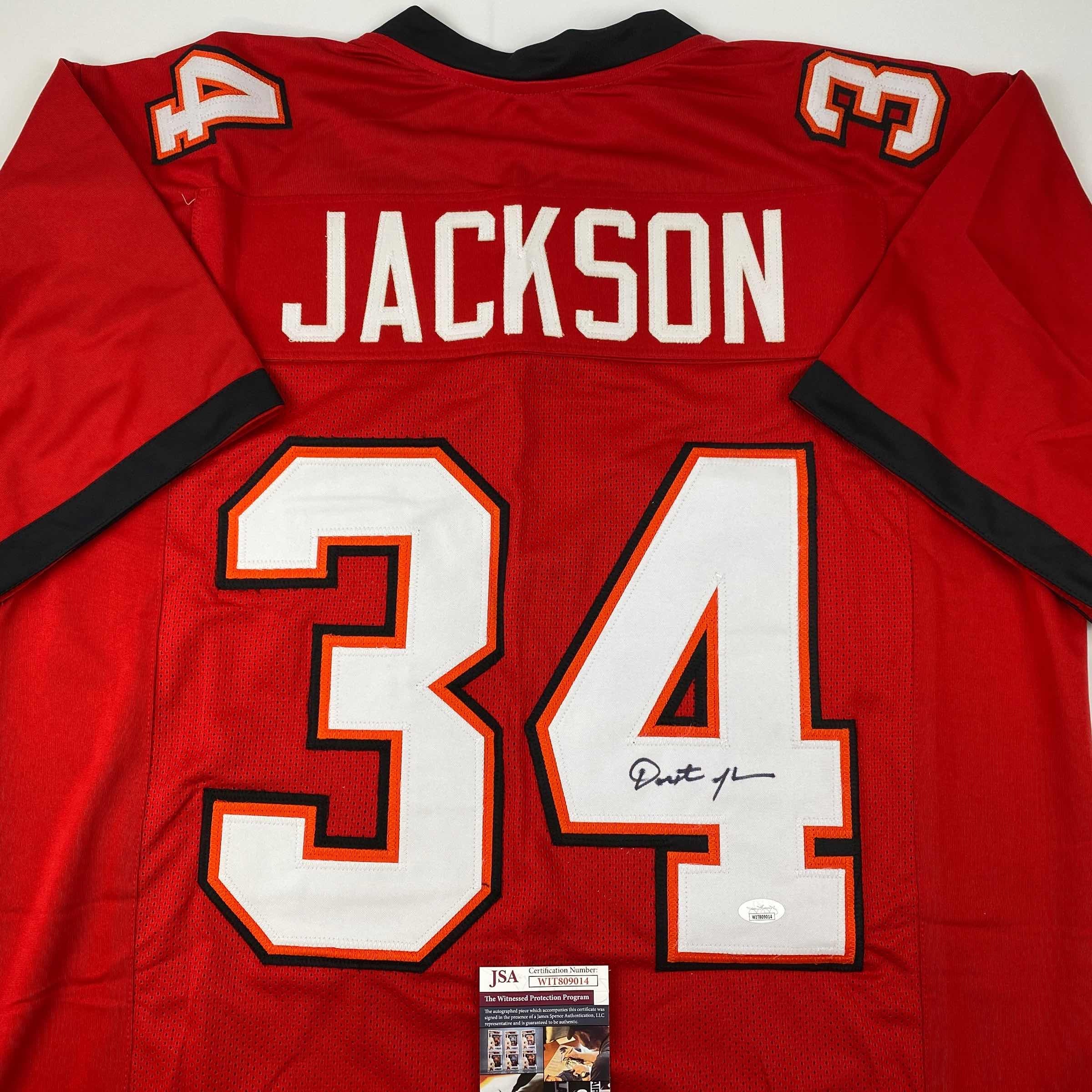 autographed-signed-dexter-jackson-tampa-bay-red-football-jersey-jsa-coa