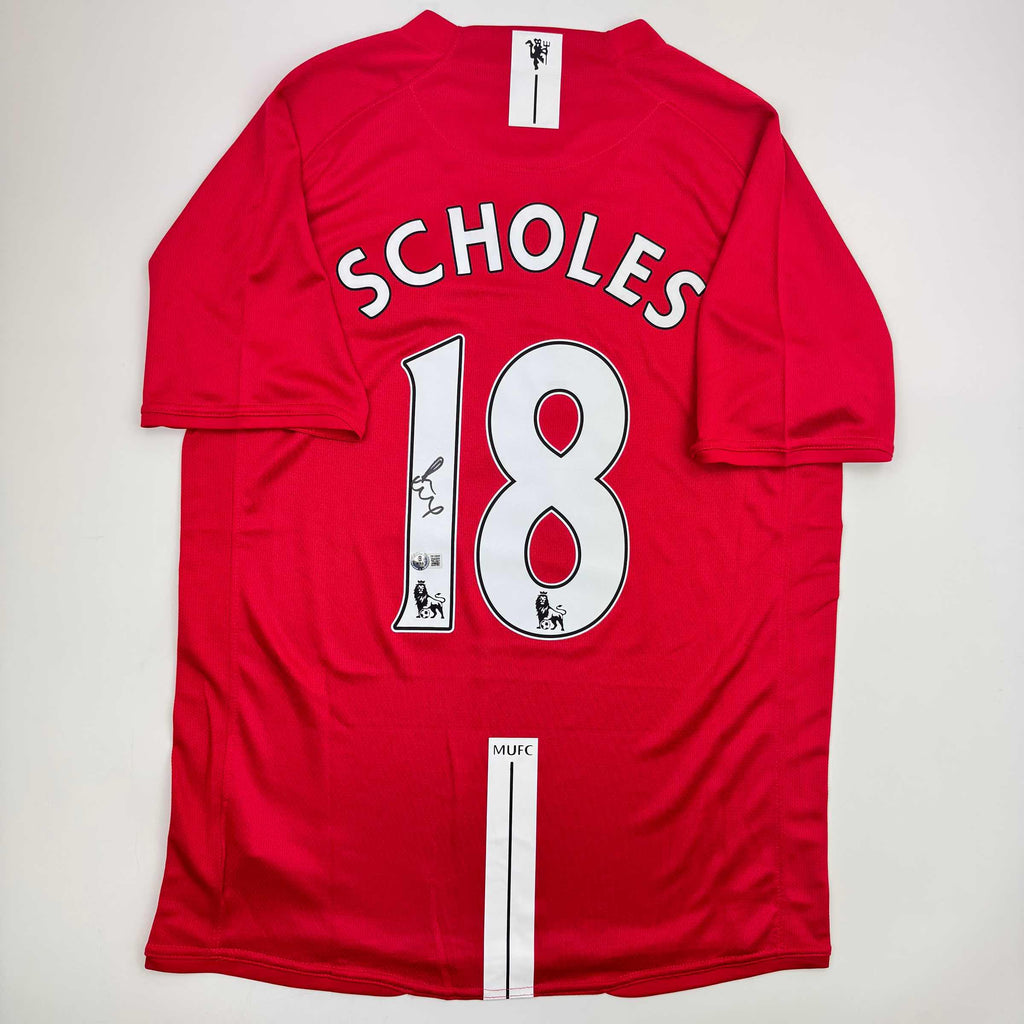autographed-signed-paul-scholes-manchester-united-red-soccer-jersey-beckett-bas-coa