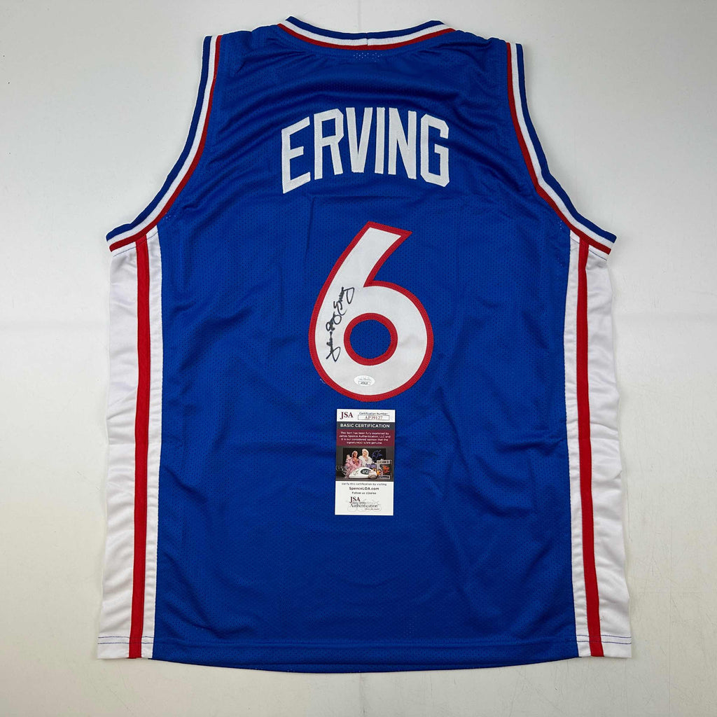 autographed-signed-julius-erving-dr-j-philadelphia-blue-basketball-jersey-jsa-coa