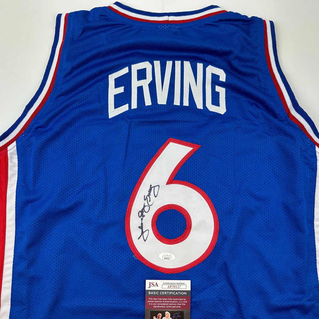 autographed-signed-julius-erving-dr-j-philadelphia-blue-basketball-jersey-jsa-coa