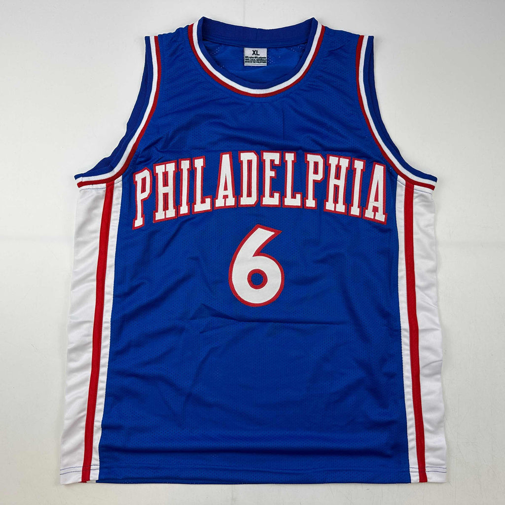 autographed-signed-julius-erving-dr-j-philadelphia-blue-basketball-jersey-jsa-coa