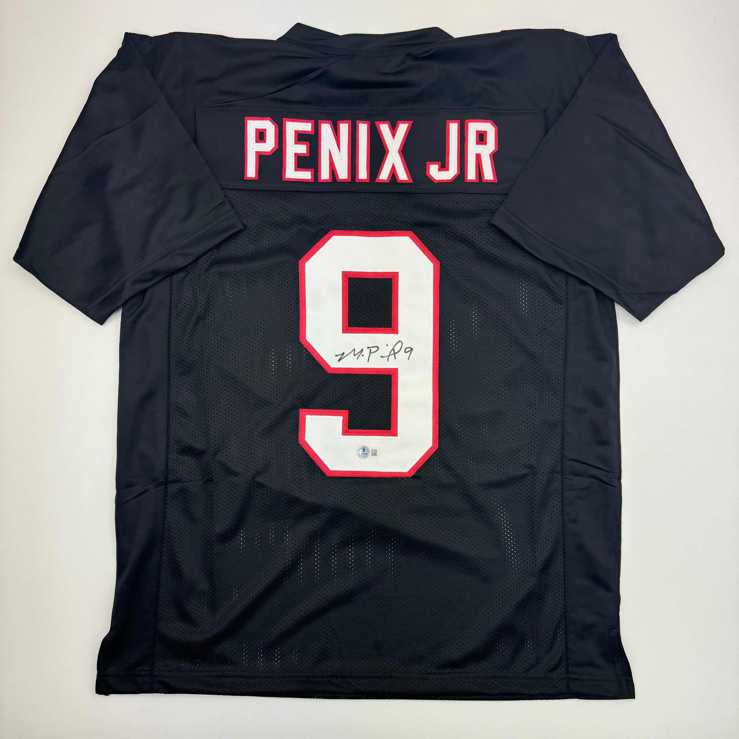 autographed-signed-michael-penix-jr-atlanta-black-football-jersey-beckett-bas-coa