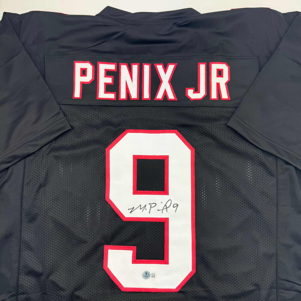 autographed-signed-michael-penix-jr-atlanta-black-football-jersey-beckett-bas-coa