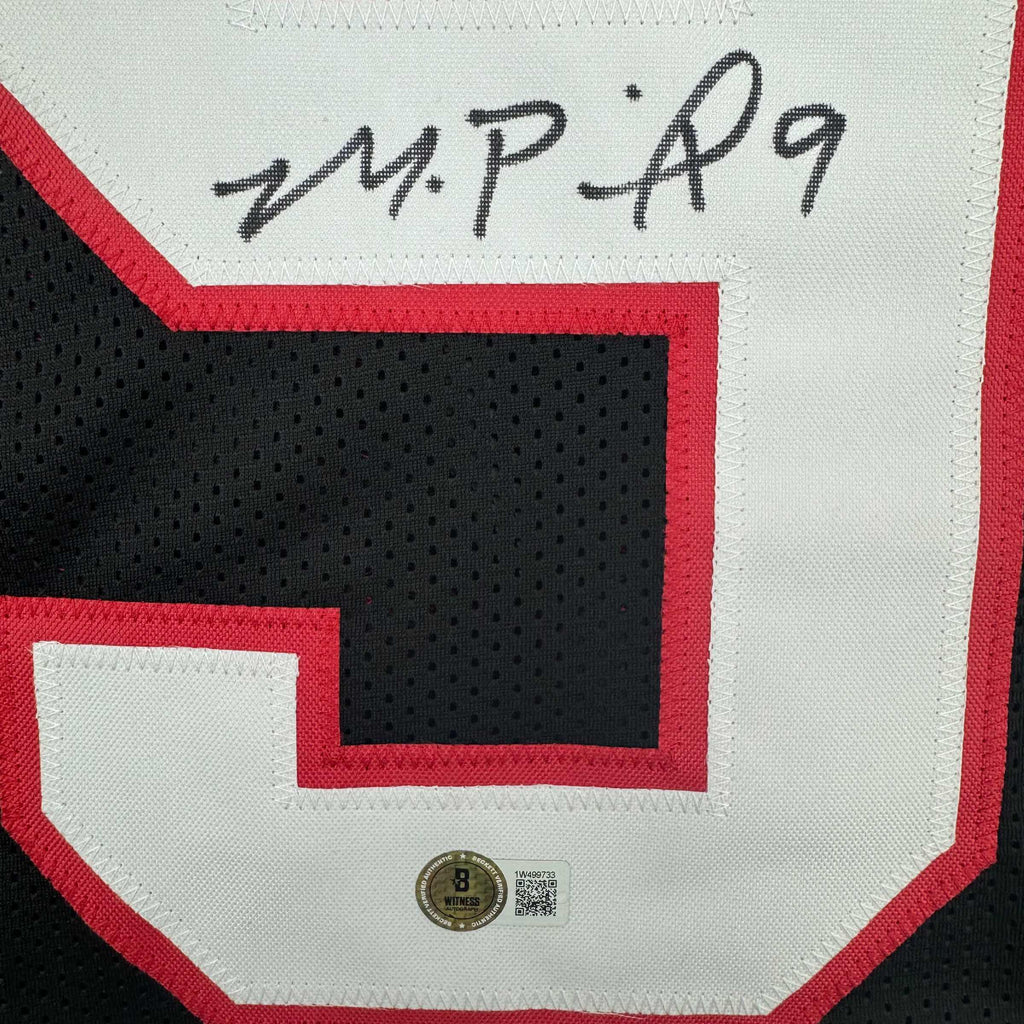 autographed-signed-michael-penix-jr-atlanta-black-football-jersey-beckett-bas-coa