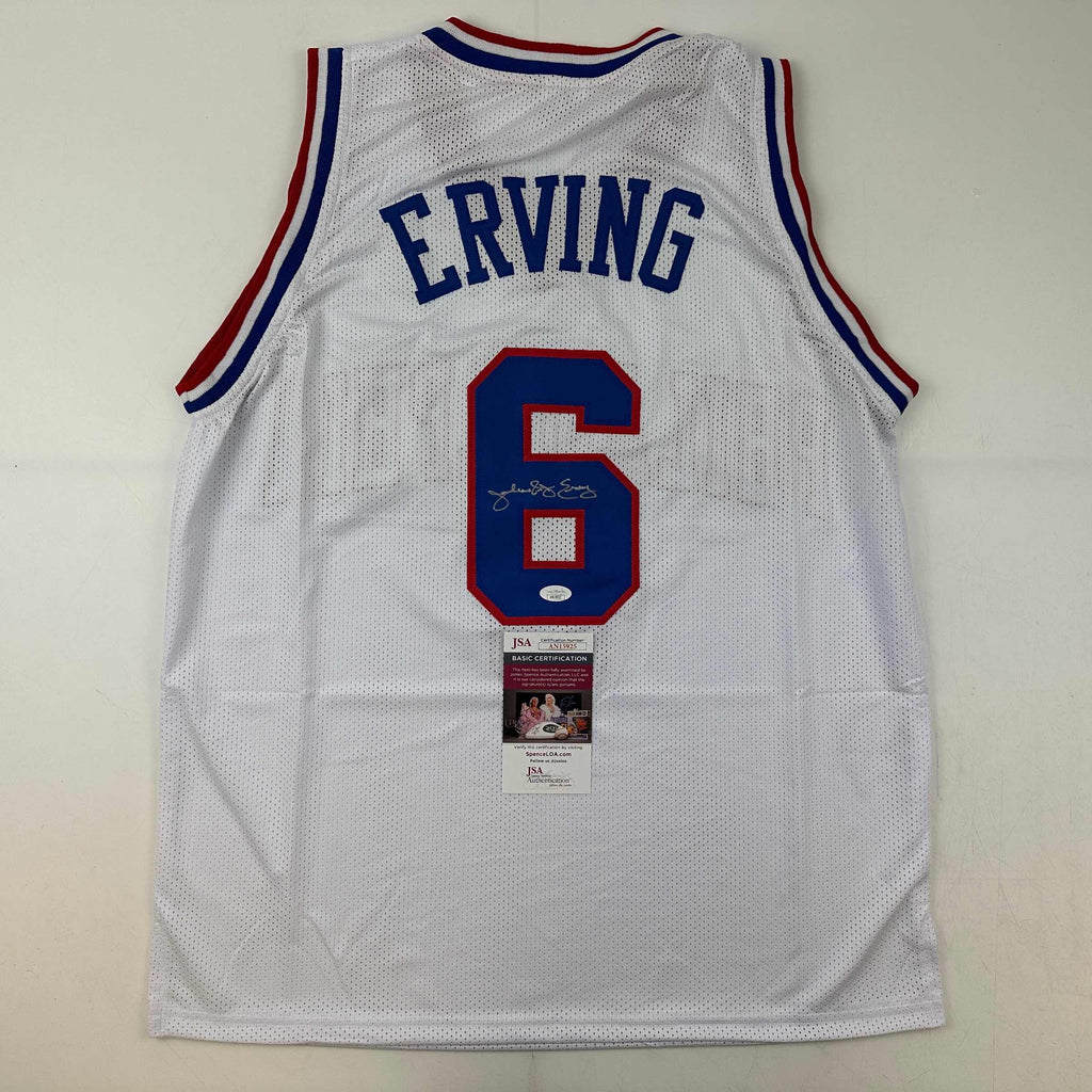 autographed-signed-julius-erving-dr-j-philadelphia-white-basketball-jersey-jsa-coa