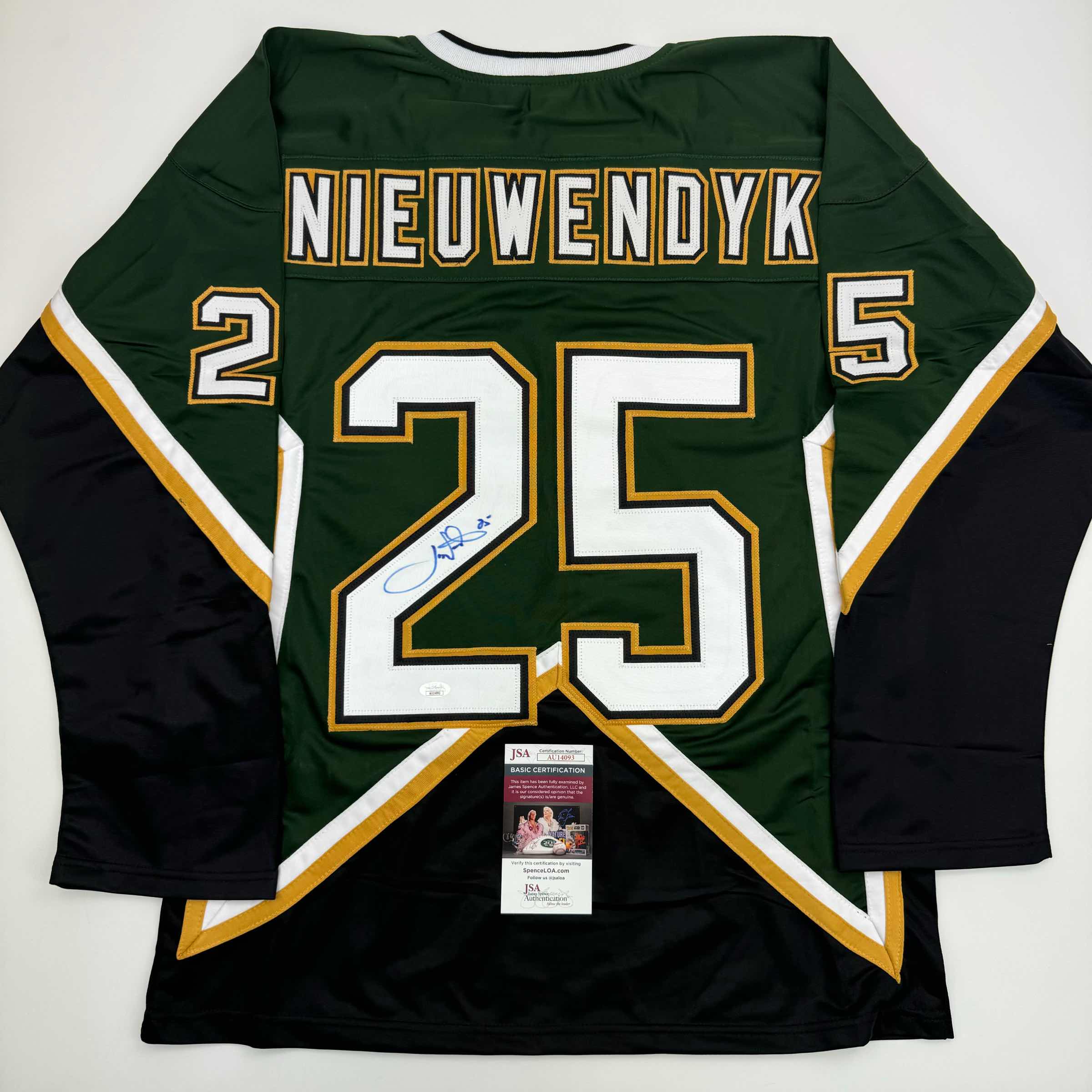 autographed-signed-joe-nieuwendyk-dallas-green-hockey-jersey-jsa-coa